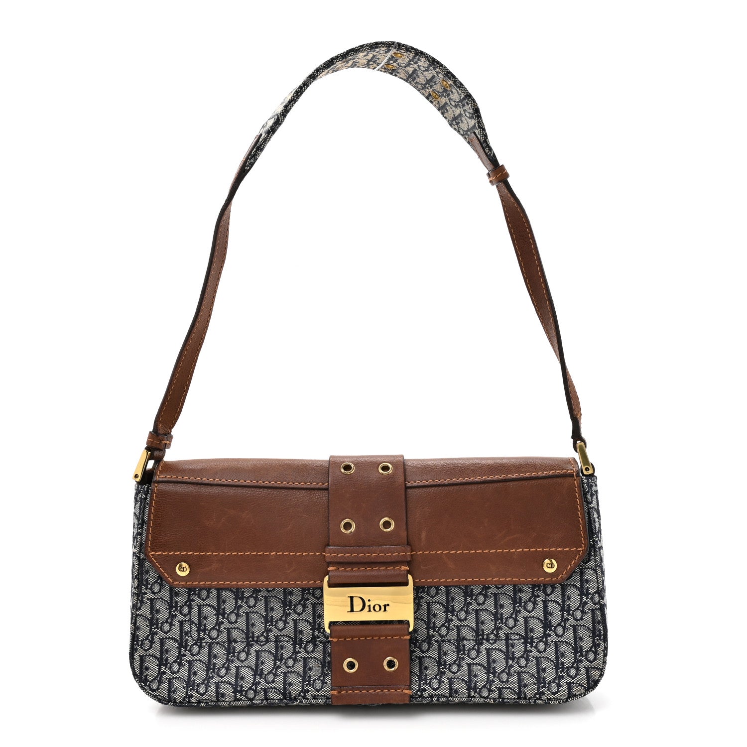 Christian Dior Monogram Trotter Street Chic Shoulder Bag Blue