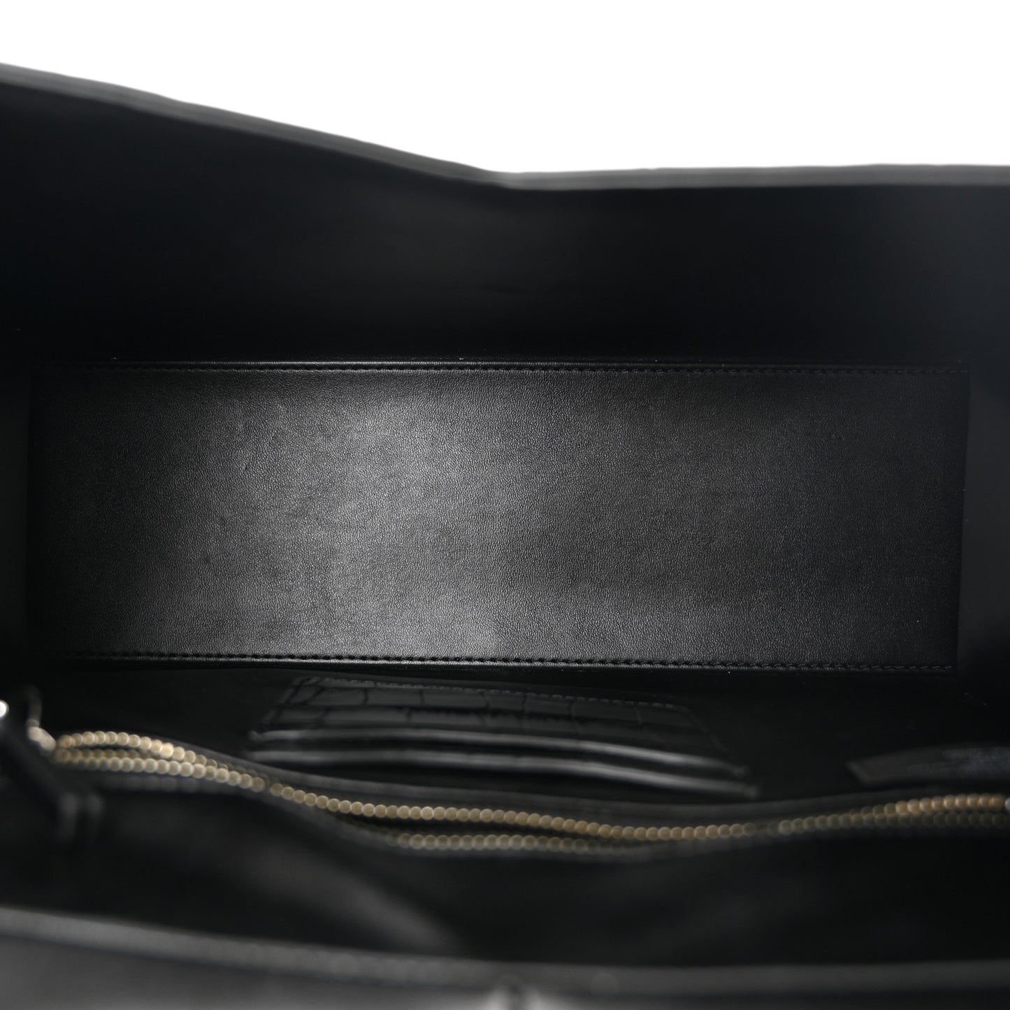 Calfskin Crocodile Embossed The St Marc Large Top Handle Bag Black