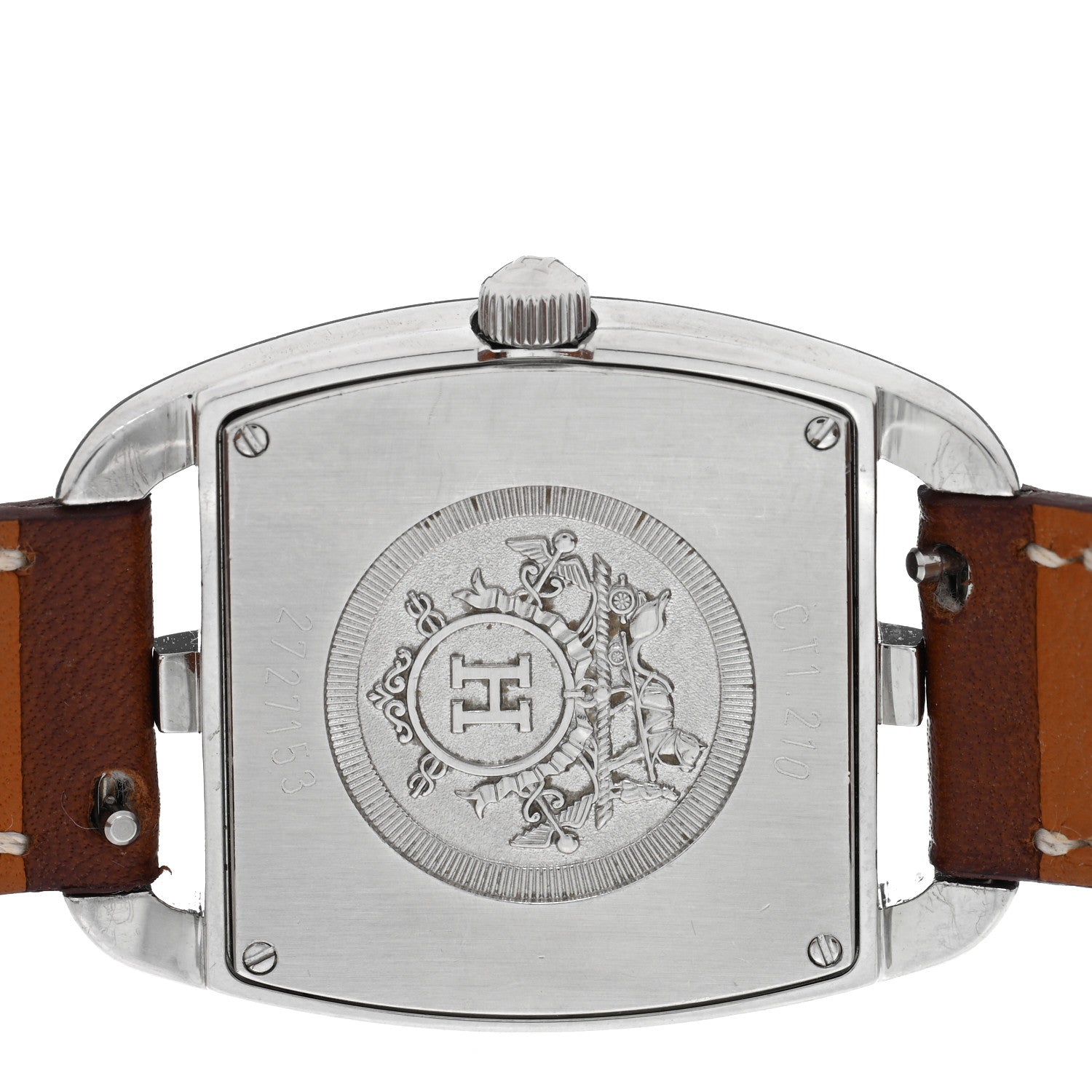 Hermes Stainless Steel Barenia 26mm Cape Cod Tonneau Quartz Watch Fauve 4 of 4