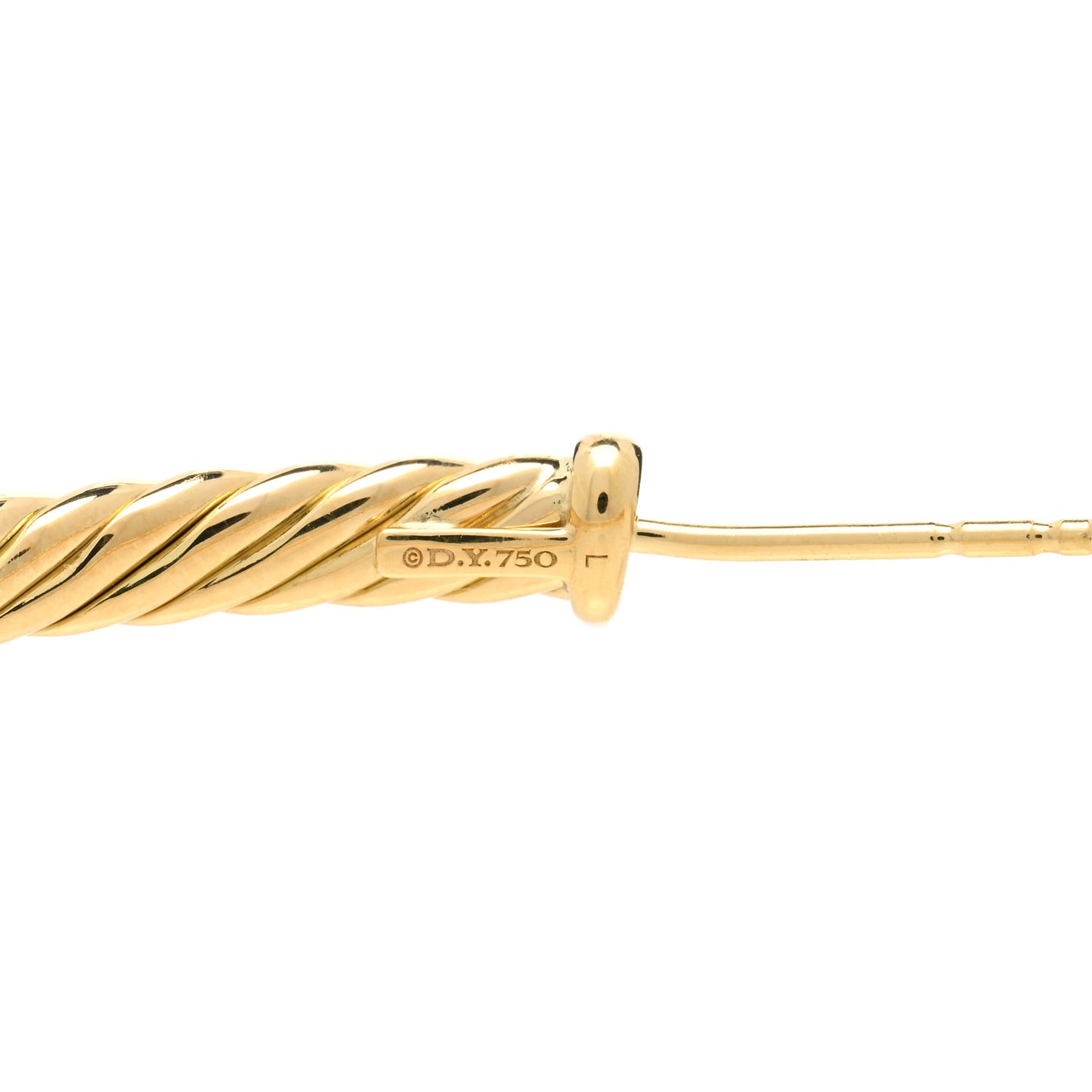 18K Yellow Gold Large Cablespira Hoop Earrings