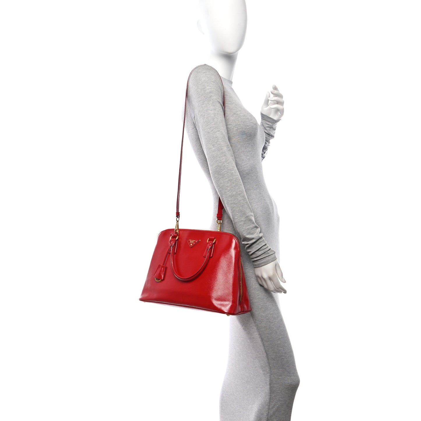 Saffiano Vernice Medium Promenade Tote Rosso