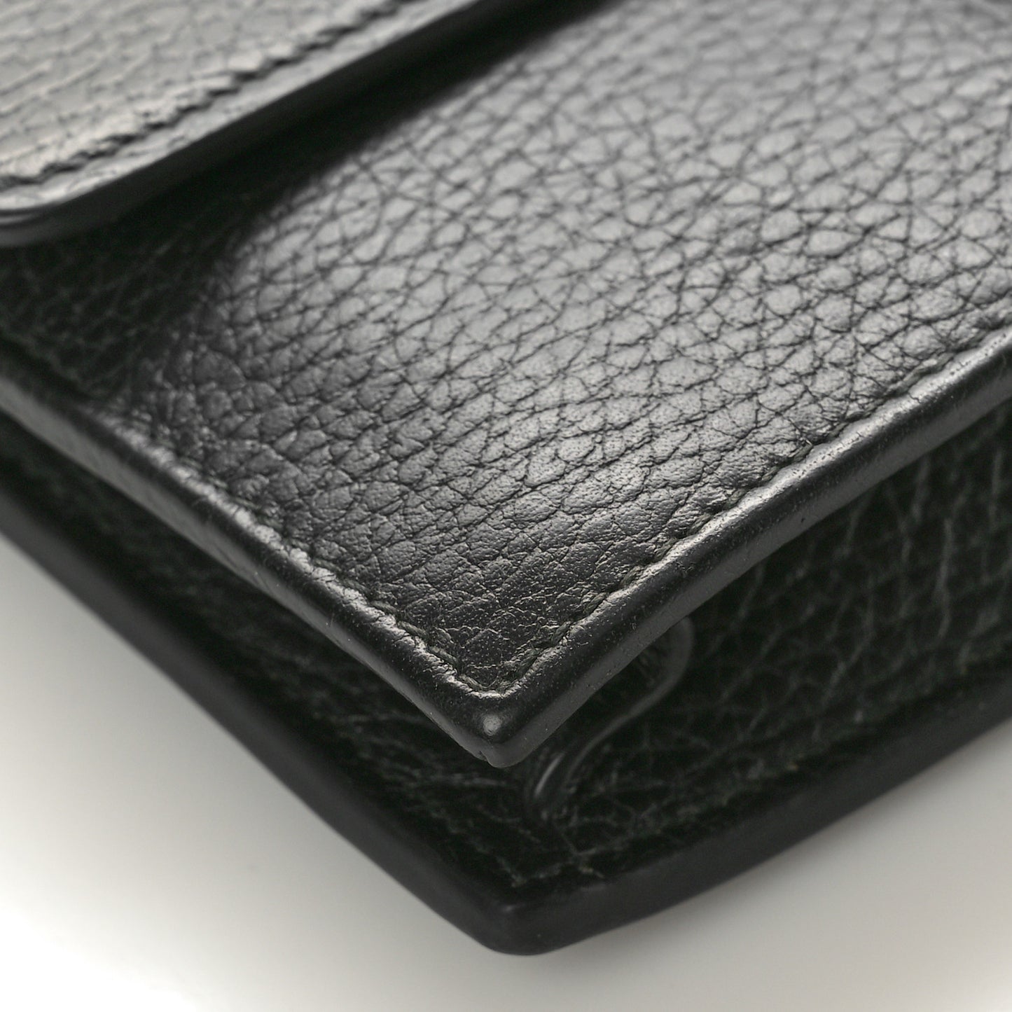 Dollar Calfskin Interlocking G Chain Wallet Black