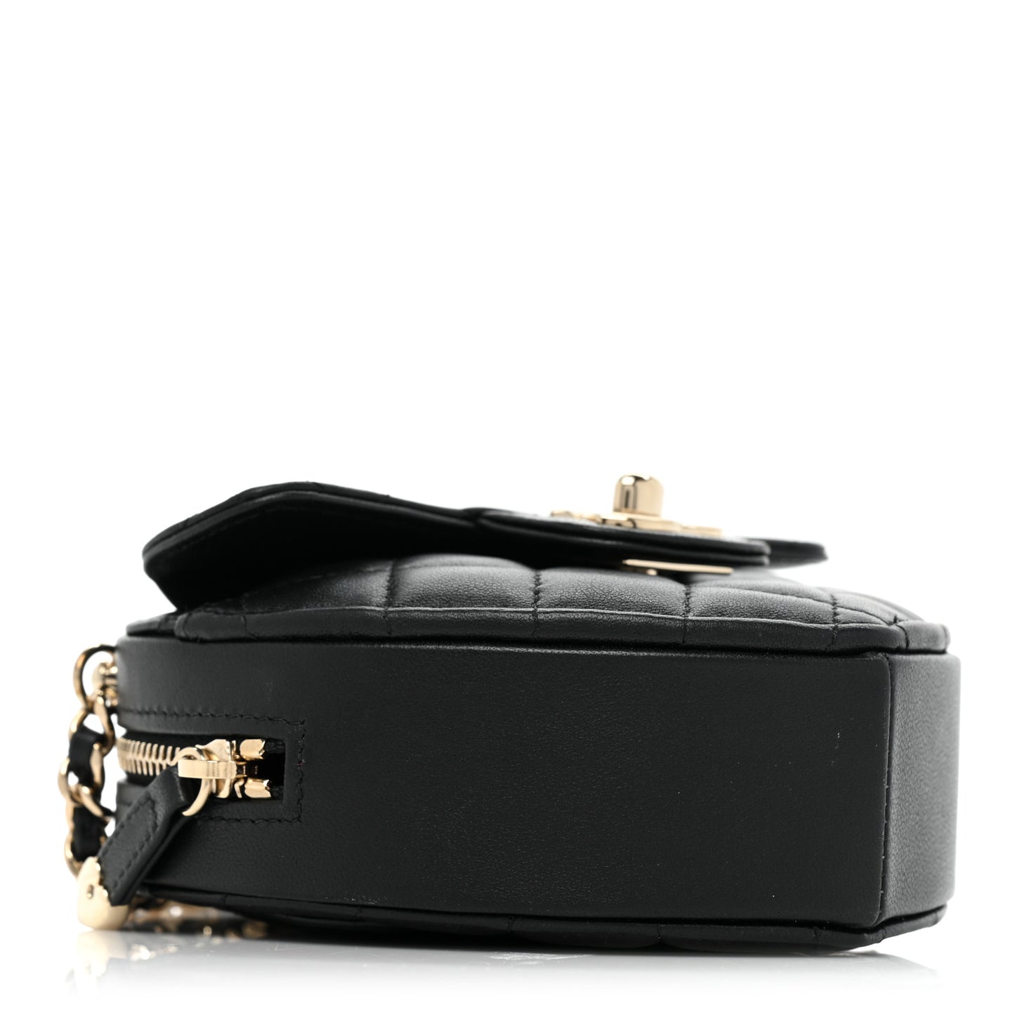 Lambskin Quilted CC In Love Heart Clutch With Chain Black