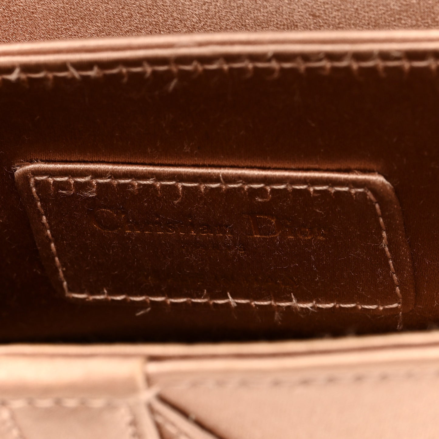 Satin Crystal Mini Saddle Bag Powder Beige