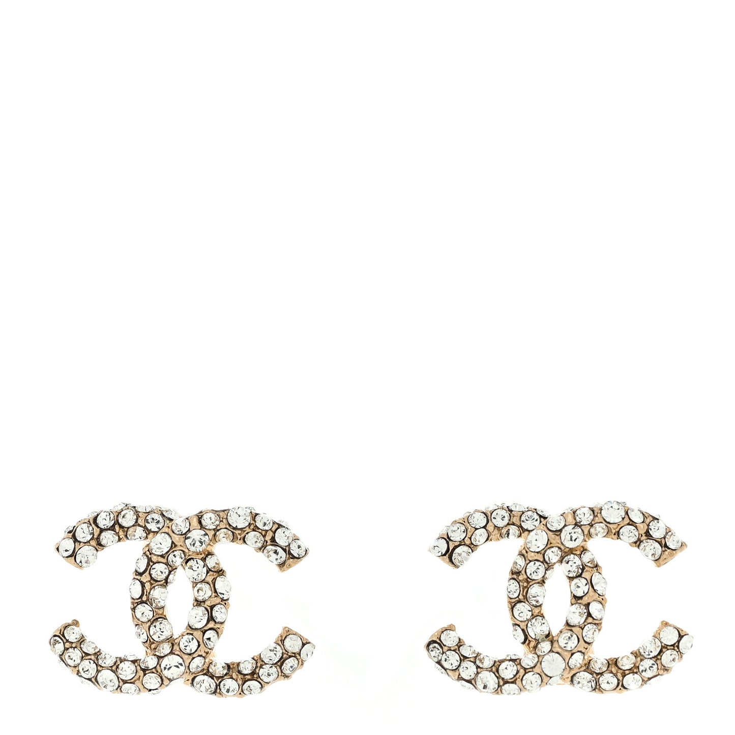 Crystal Timeless CC Earrings Light Gold