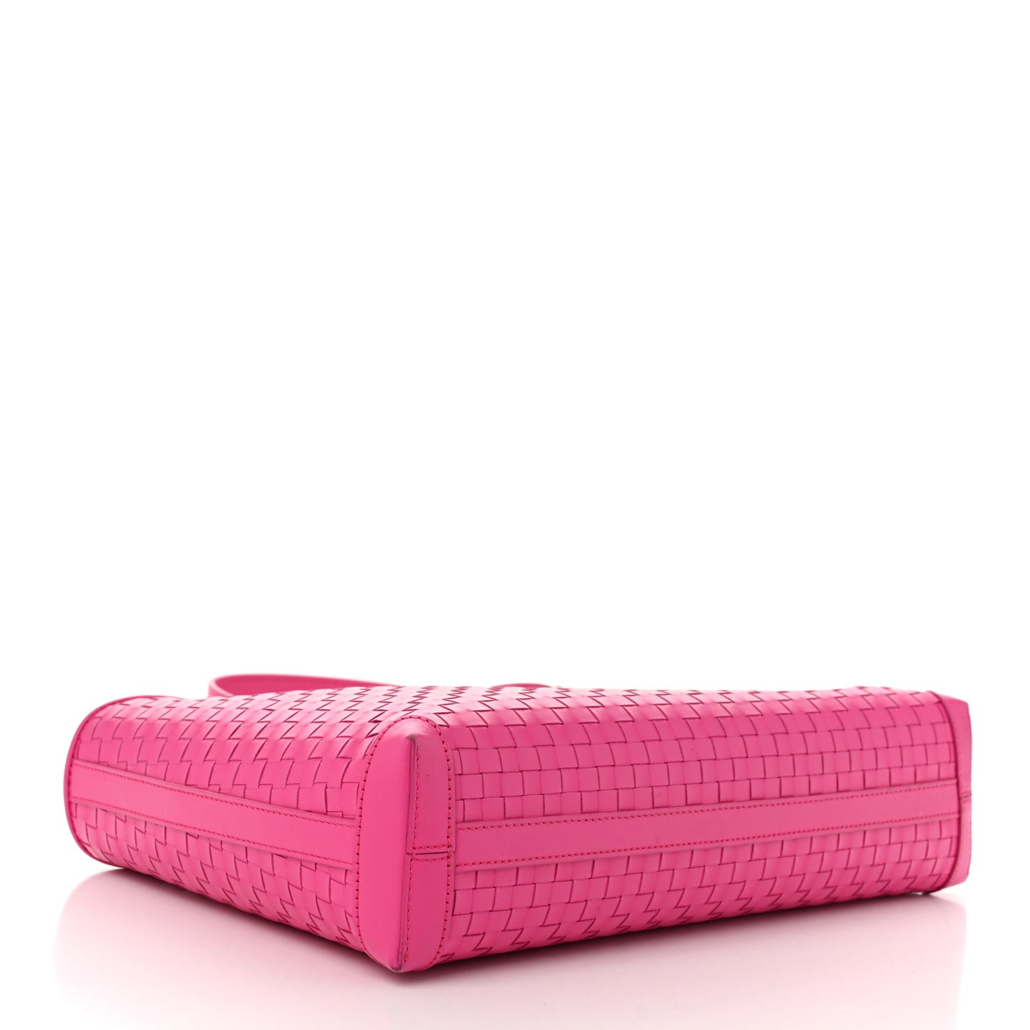 Calfskin Intreccio Trifolio Shoulder Bag Hot Pink