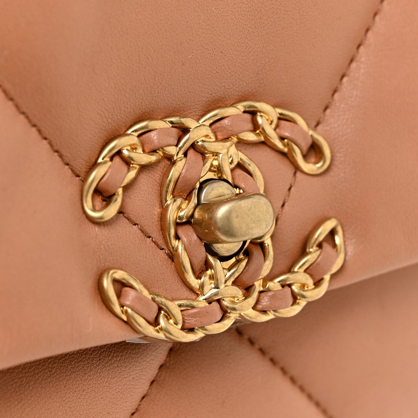 Lambskin Quilted Medium Chanel 19 Flap Brown