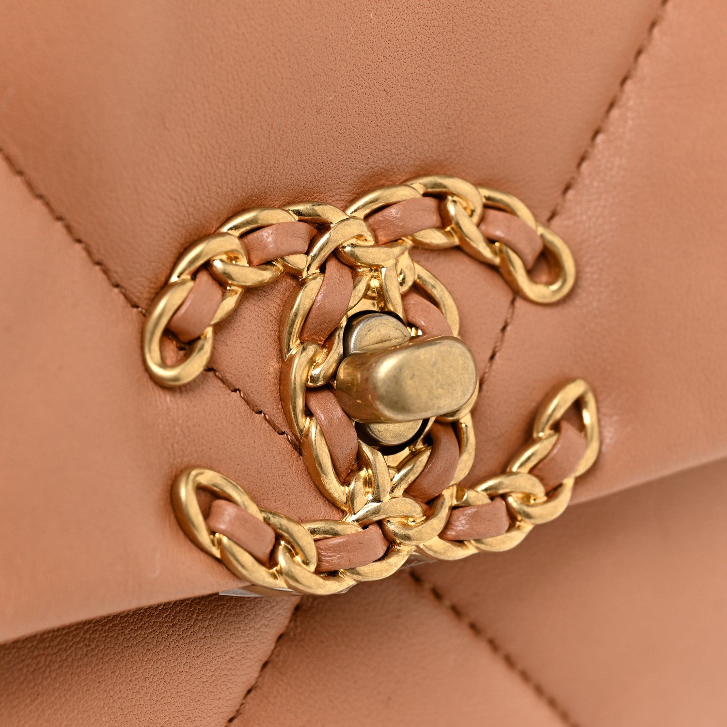 Chanel Lambskin Quilted Medium Chanel 19 Flap Brown 13 of 13