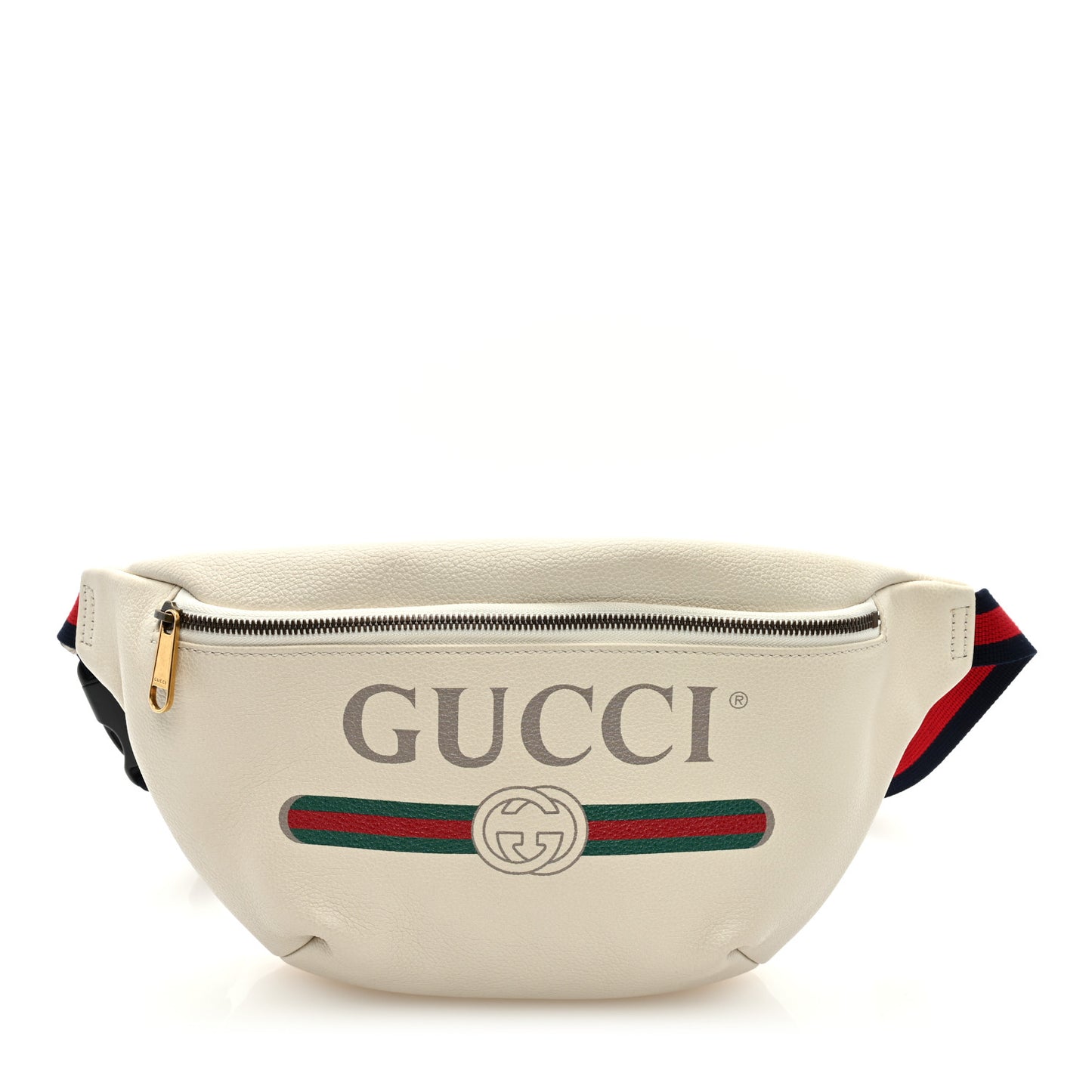 Grained Calfskin Small Logo Belt Bag White