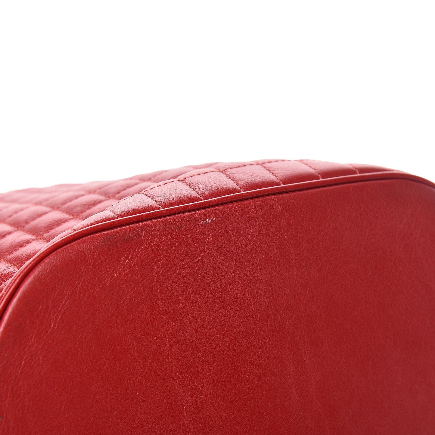 Calfskin Quilted Small C Backpack Red