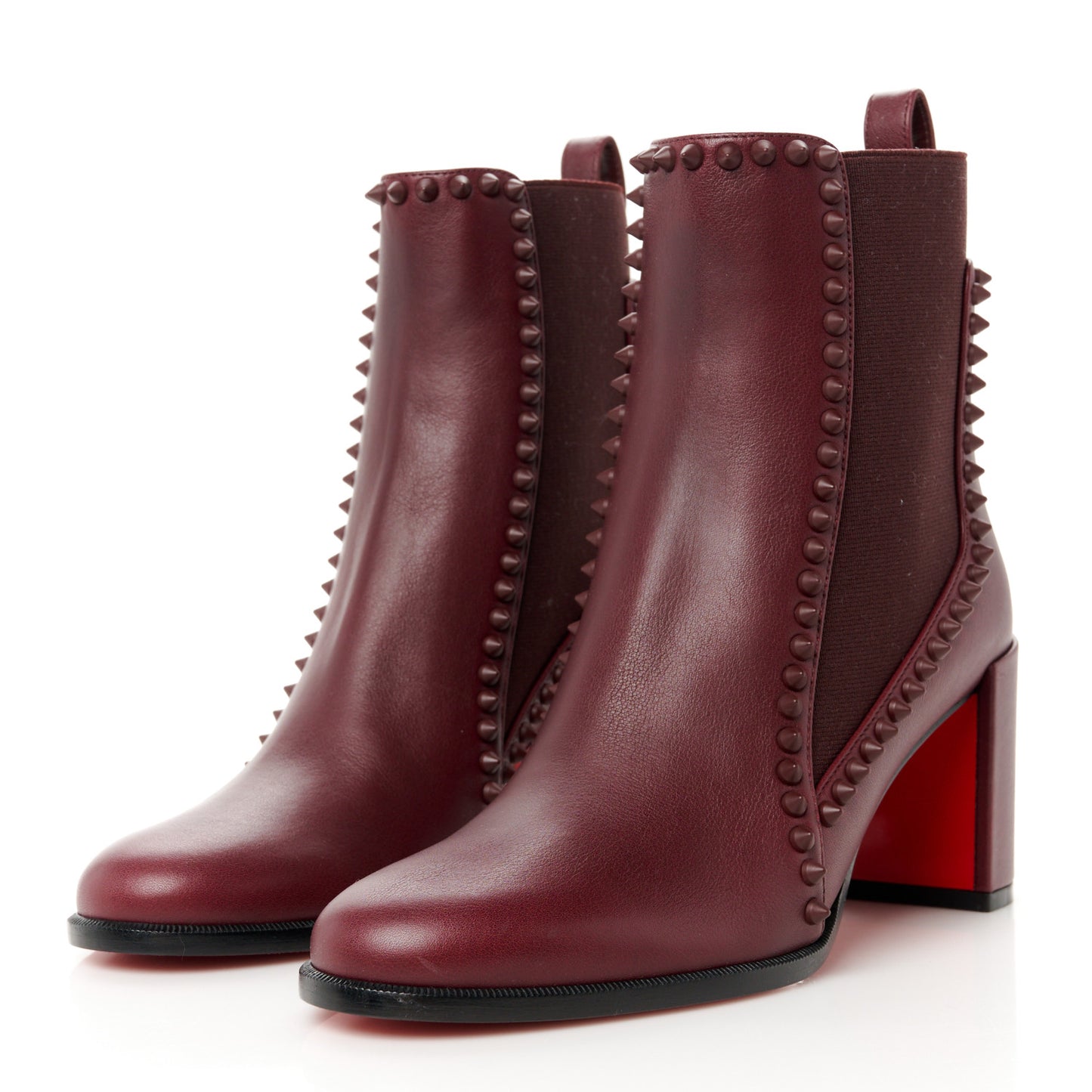 Calfskin Out Line Spike Lug 70 Boots 36.5 Bordeaux