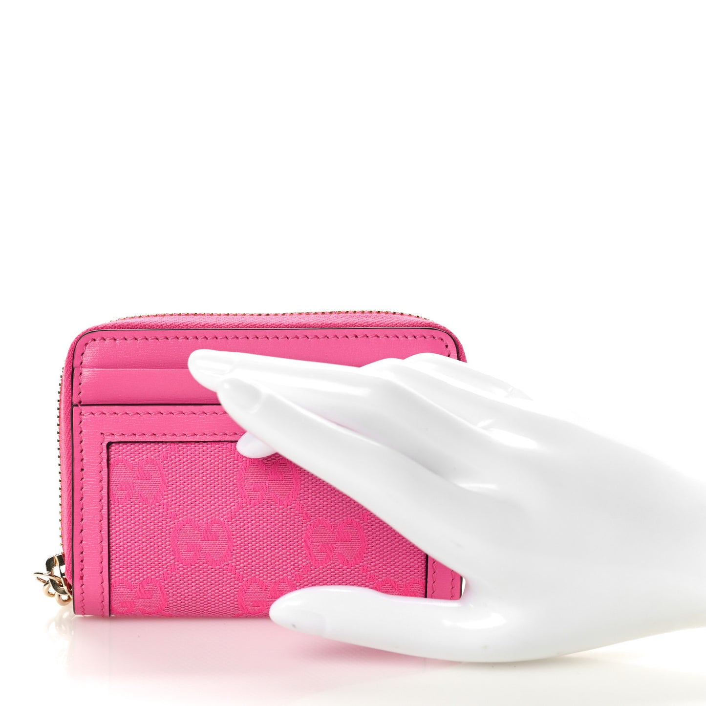 GG Monogram Scratch Lux Calfskin Luce Mini Card Case Wallet Blossom Rose Dark Blossom