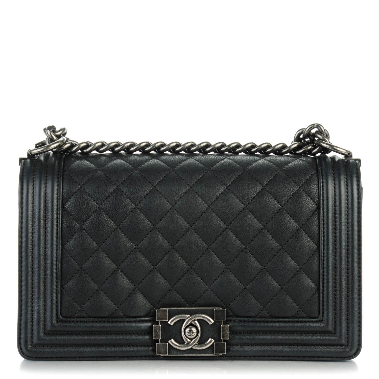 Chanel Calfskin Quilted Medium Boy Flap Black 1 of 7