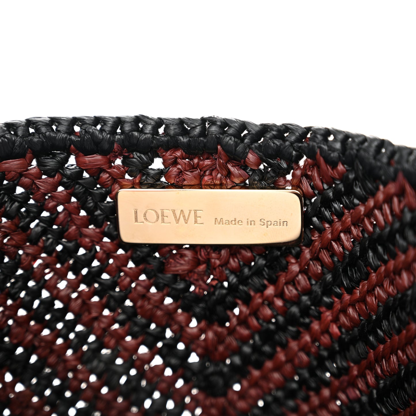 Raffia Calfskin Paula's Ibiza Medium Puzzle Fold Tote Pink Burgundy
