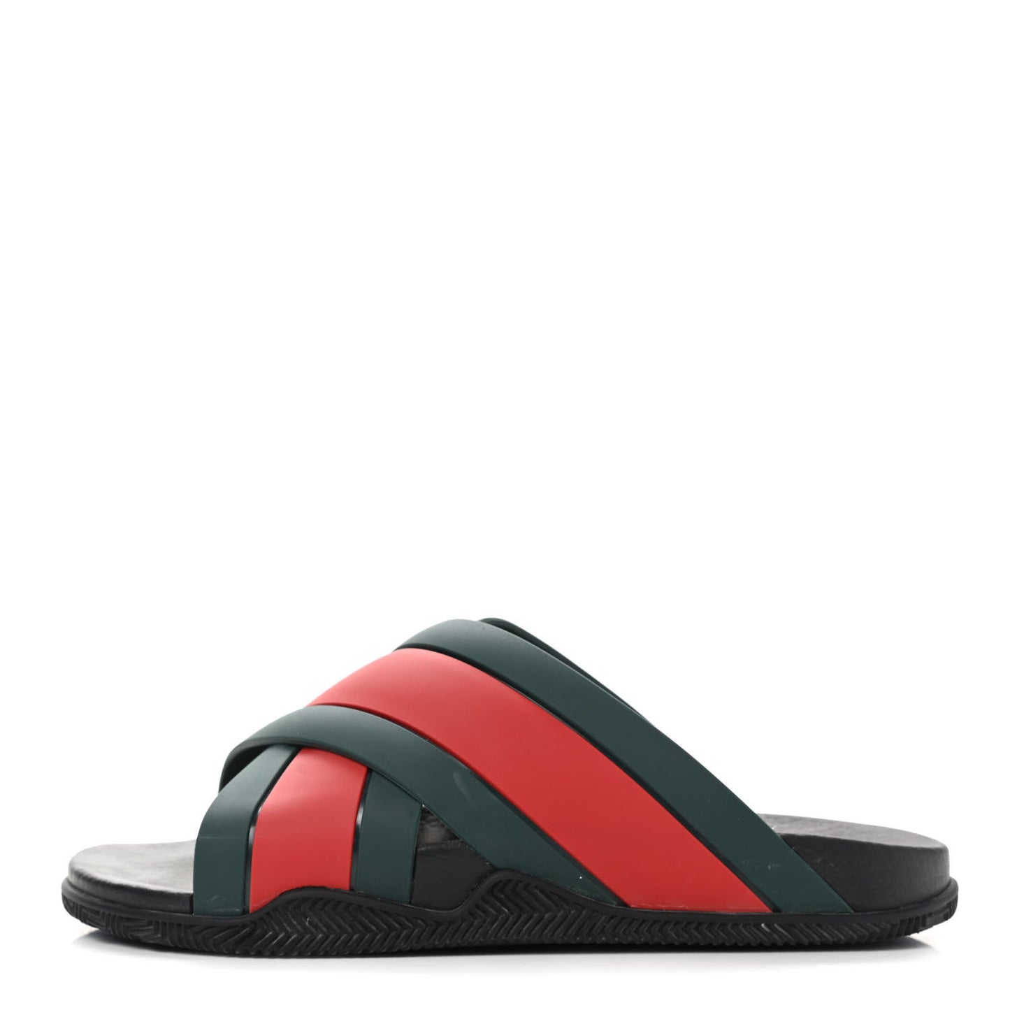 Rubber Web Mens Criss Cross Slide Sandals 7 Green Red