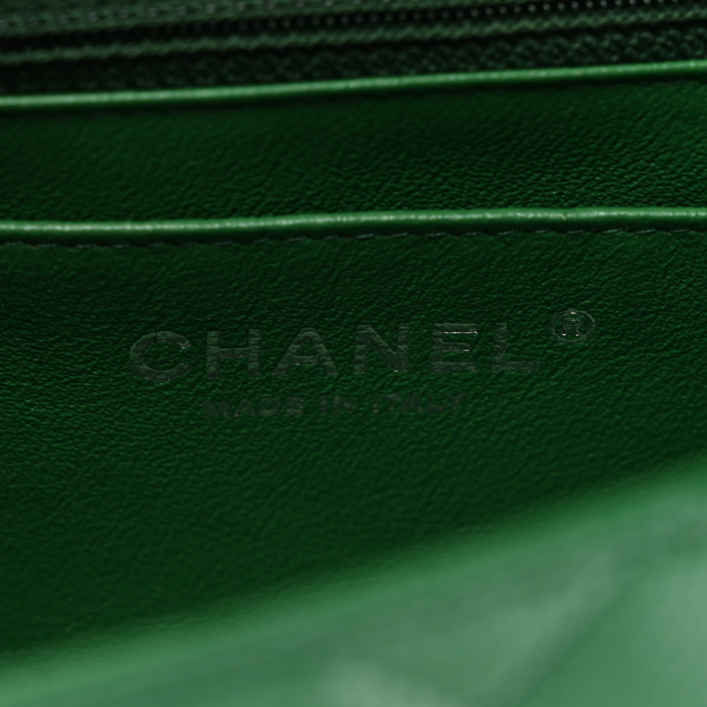 Caviar Quilted Mini Rectangular Flap Green