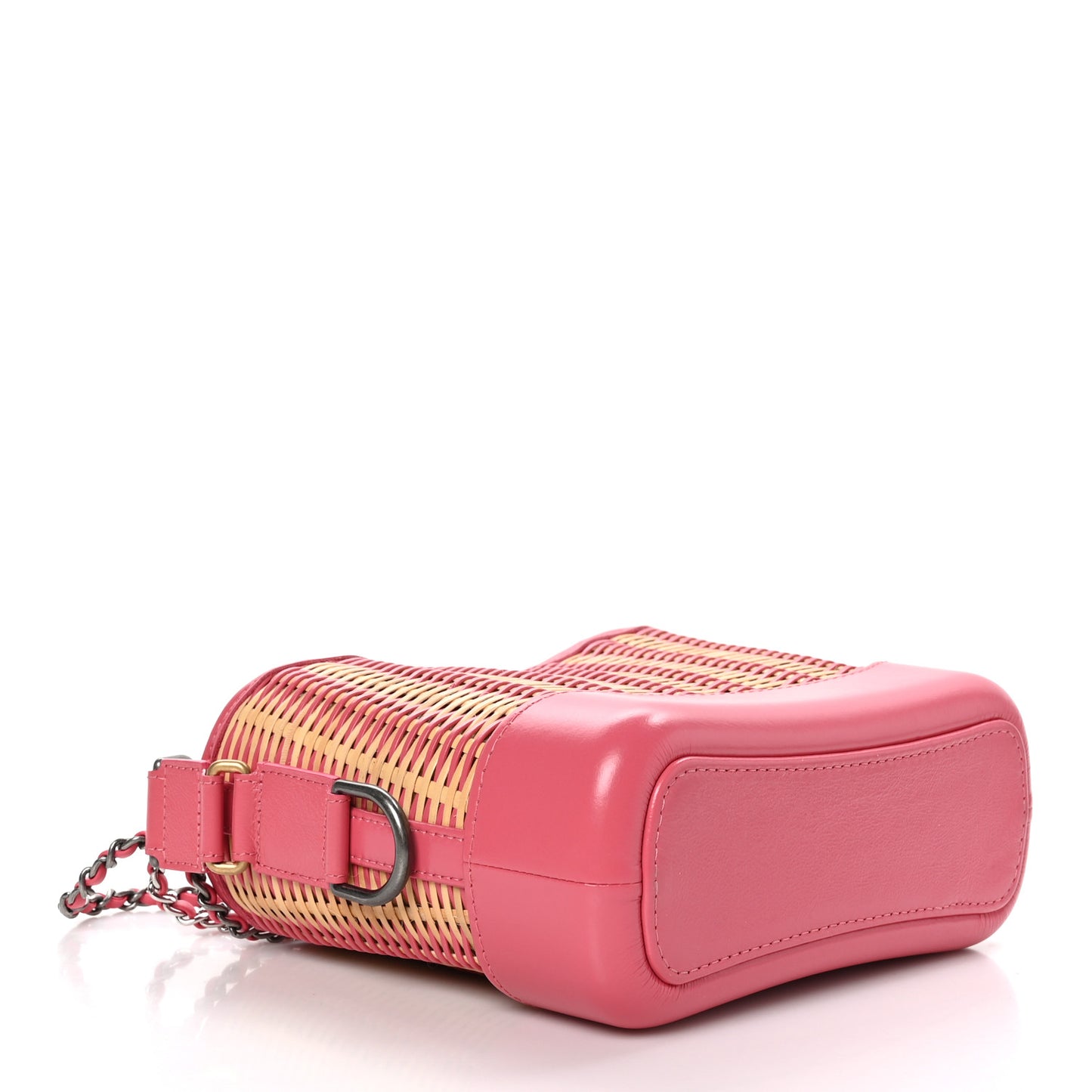 Rattan Calfskin Small Gabrielle Hobo Beige Pink