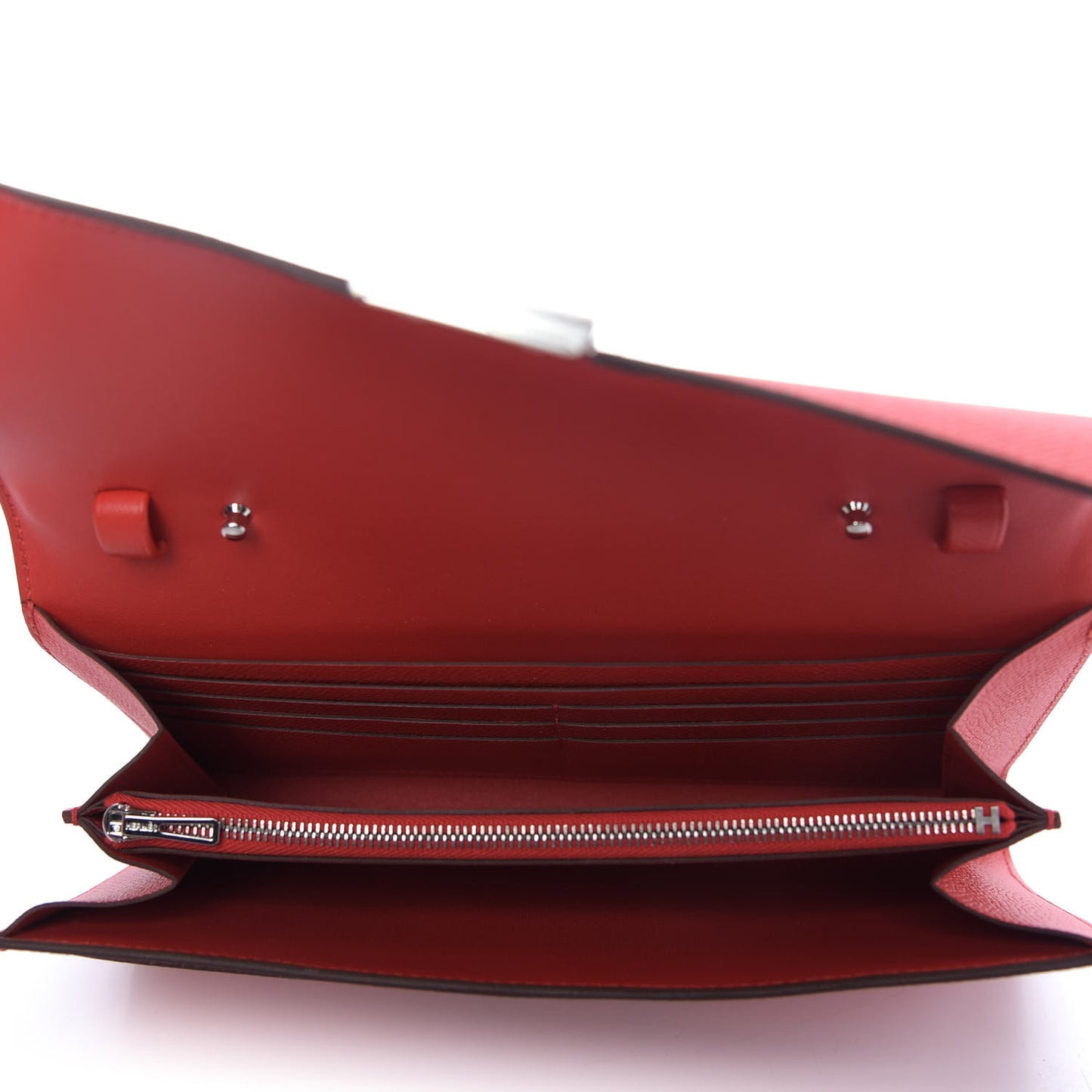 Epsom Enamel Constance Wallet To Go Rouge De Coeur Rubis