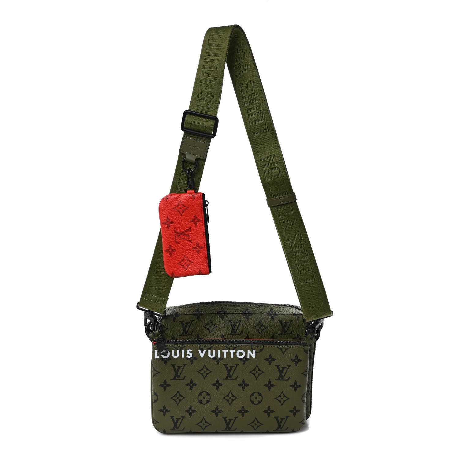 Louis Vuitton Monogram Trio Messenger Khaki Vermillion 1349282