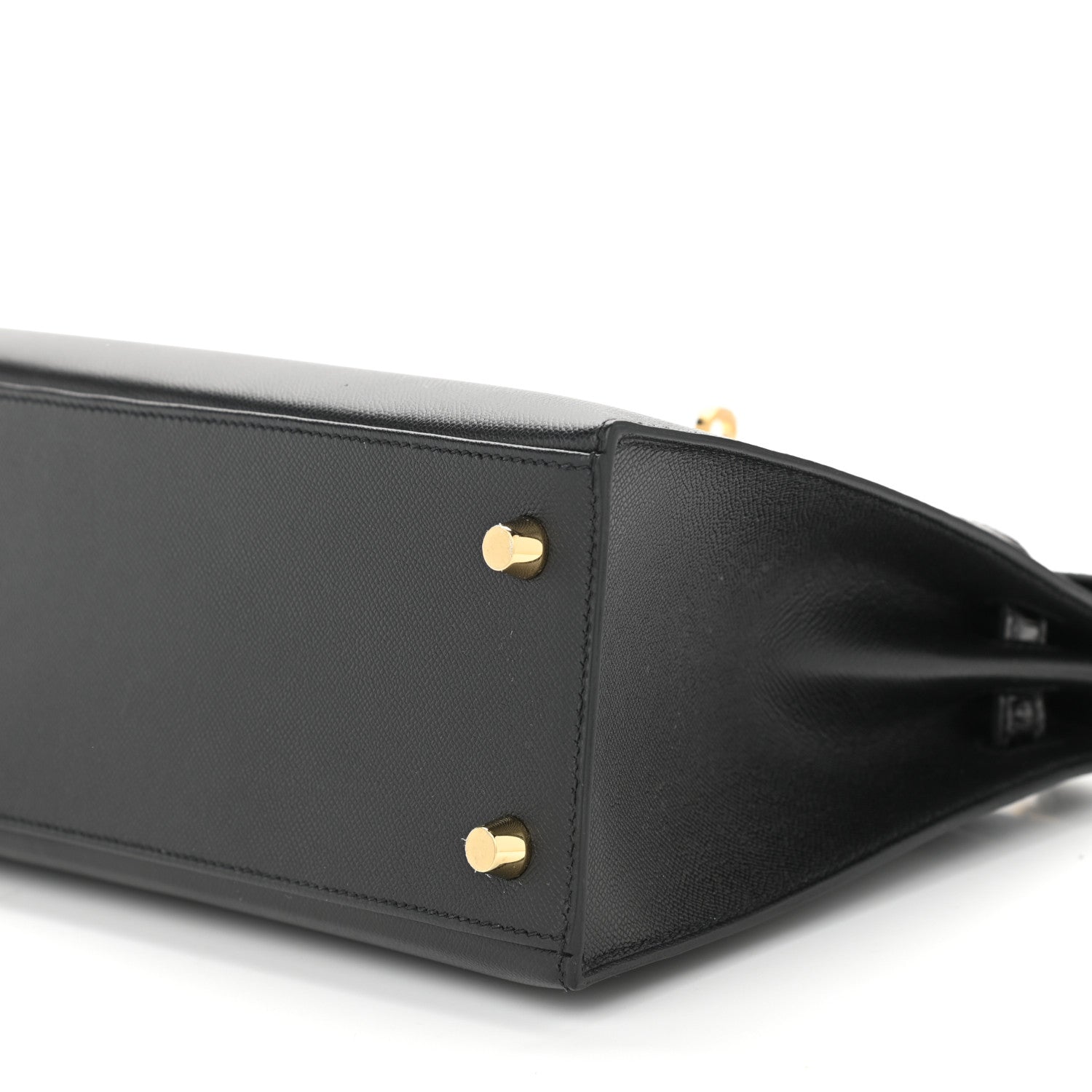 Hermes Madame Calfskin Shiny Niloticus Crocodile Kelly Sellier Touch 25 Black 10 of 10