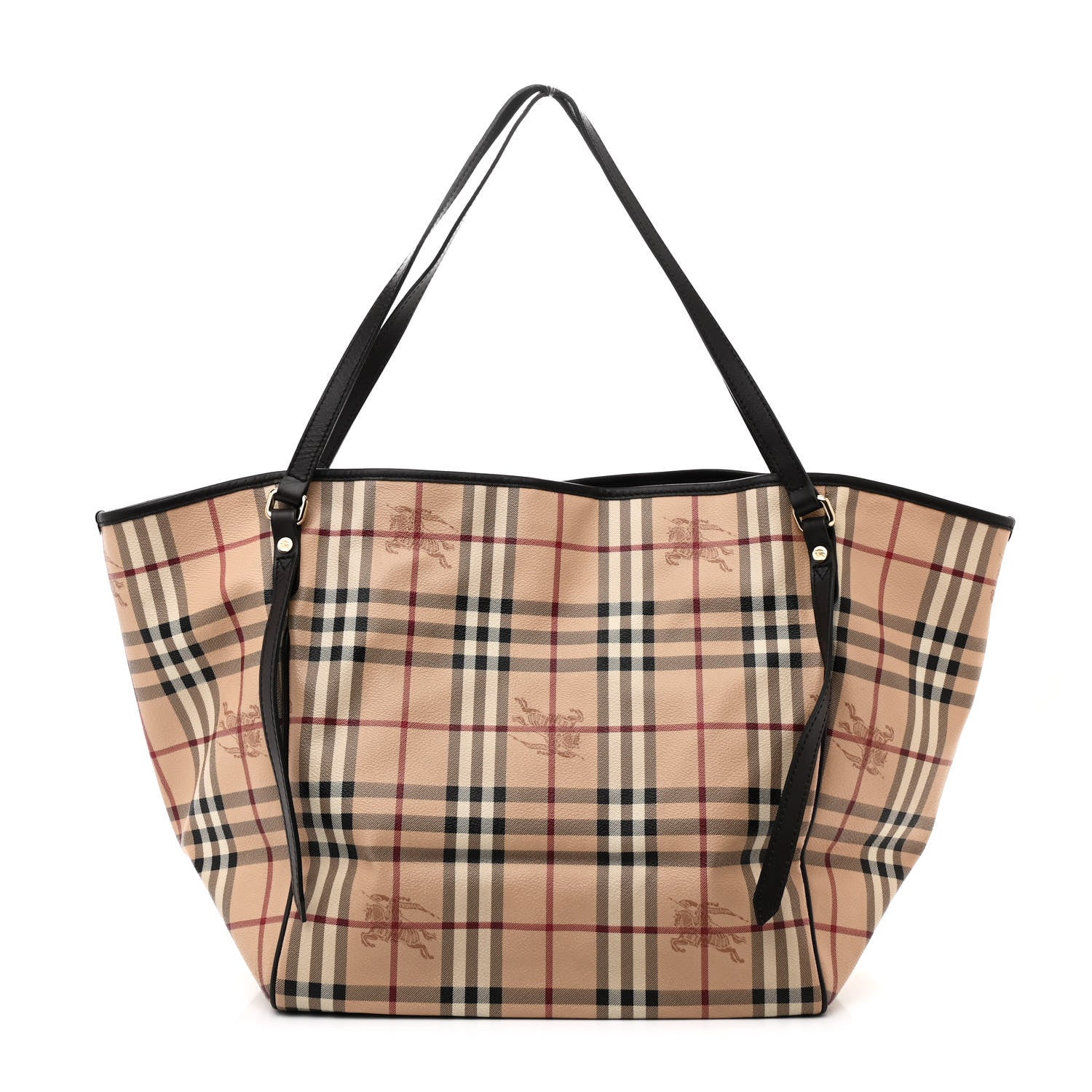 Burberry Haymarket Check Canvas Tote #278675B42B Burberry Haymarket Check Reversible Plaid Black Tote Bag  main image 2