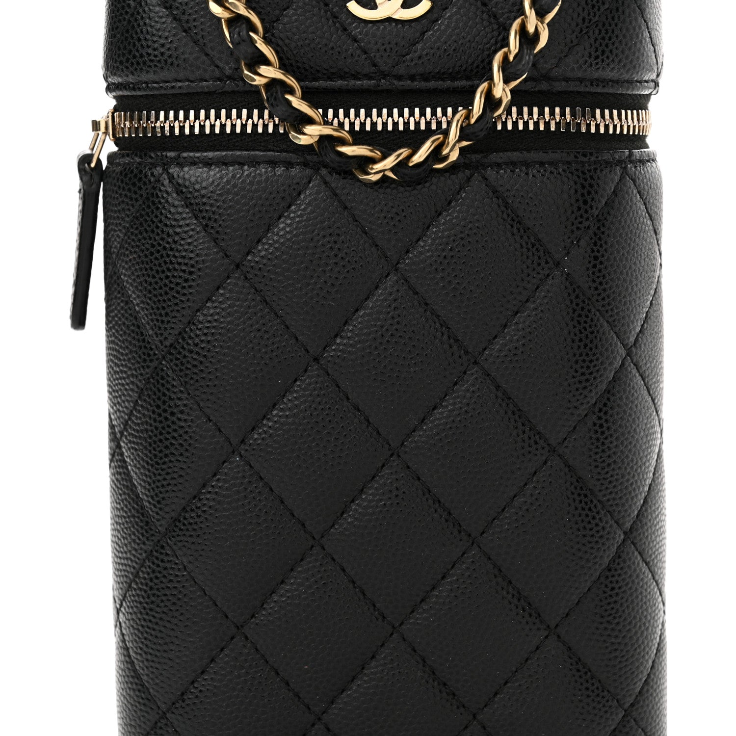 Chanel Caviar Quilted Phone Holder With Chain Black 8 of 14