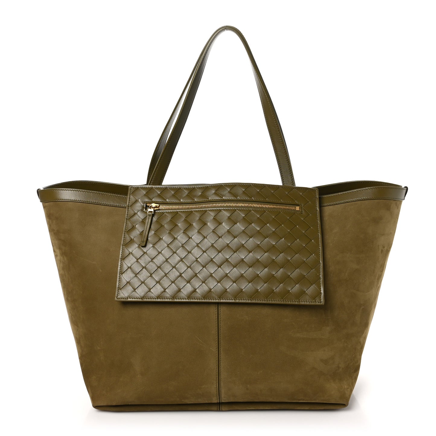Nappa Intrecciato Large Flip Flap Tote Mud