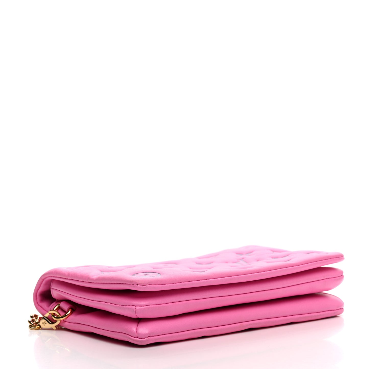 Lambskin Embossed Monogram Vuittamins Pochette Coussin Rose Violet