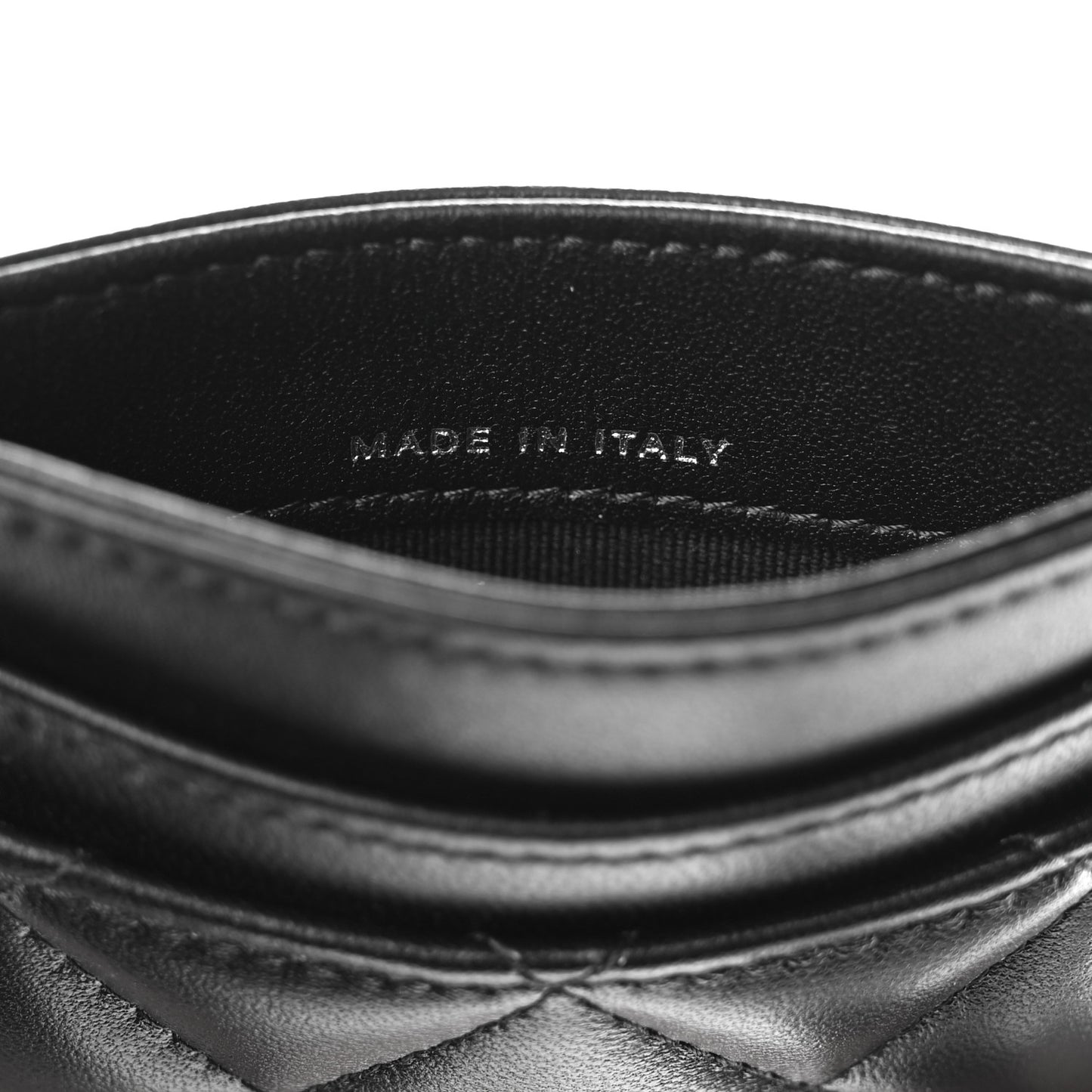 Lambskin Quilted Card Holder So Black