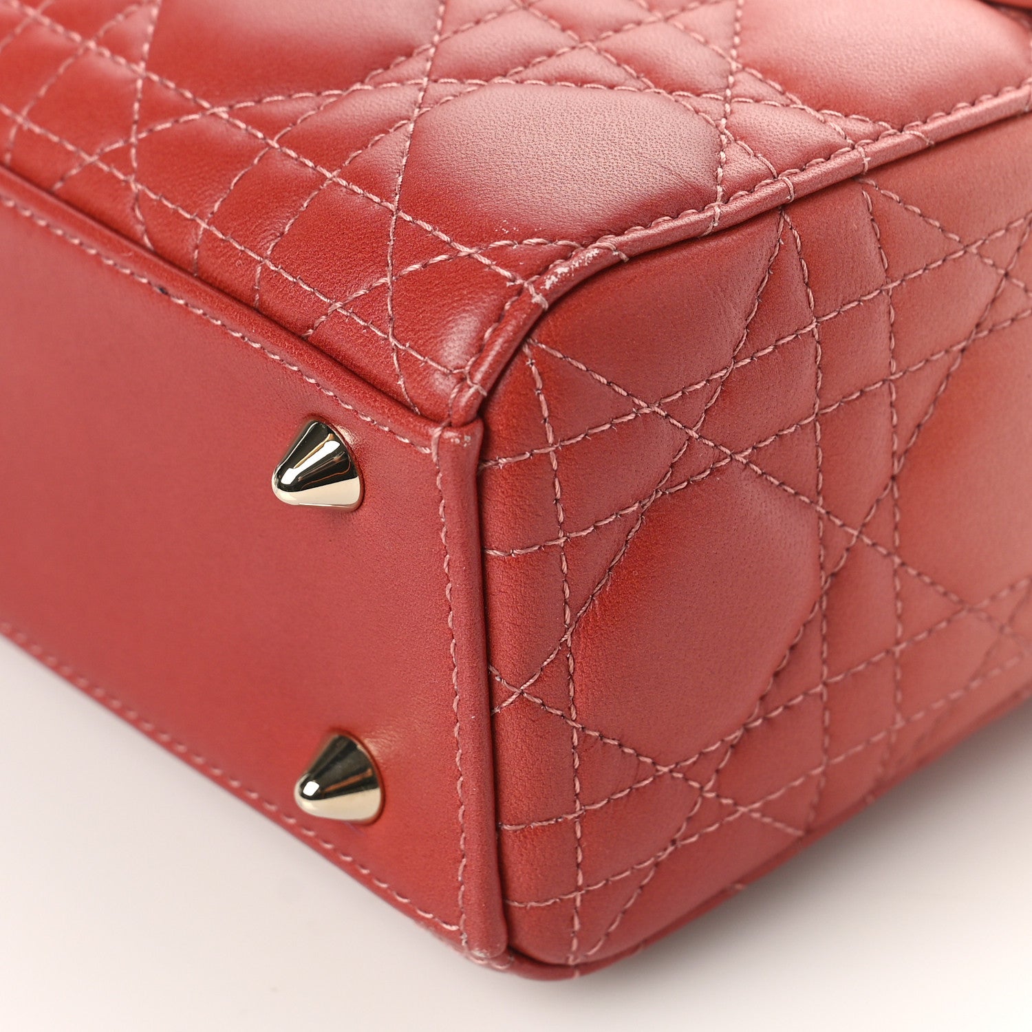 Christian Dior Lambskin Cannage Gradient Small Lady Dior Pink 8 of 8