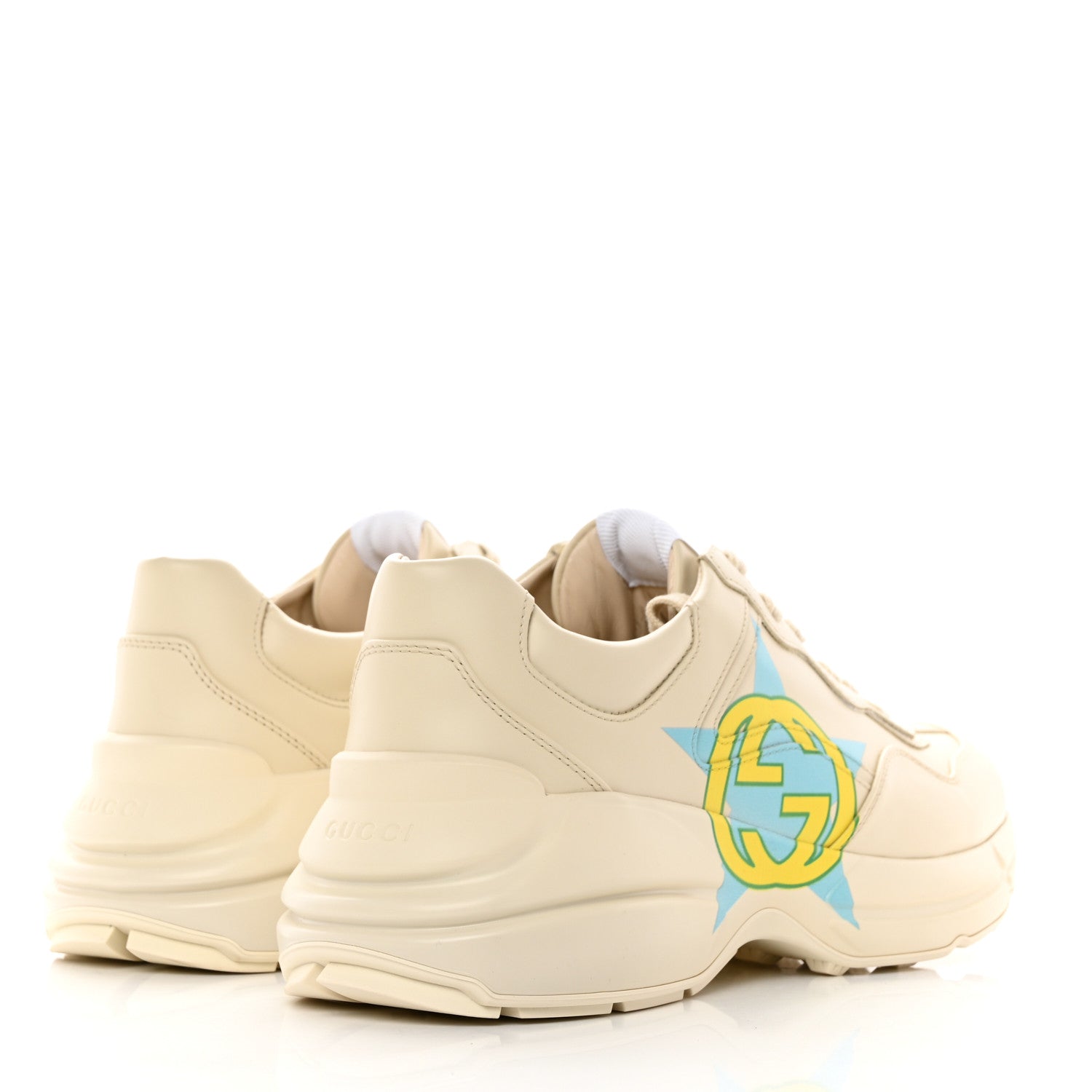 Gucci Apollo Calfskin Star Interlocking G Mens Rhyton Sneakers 8 Ivoire 5 of 15