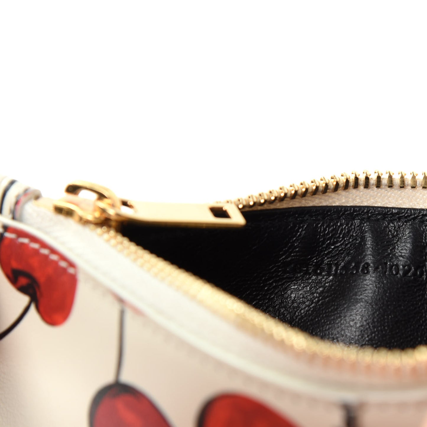 Calfskin Monogram Cherry Fragments Zippered Card Case