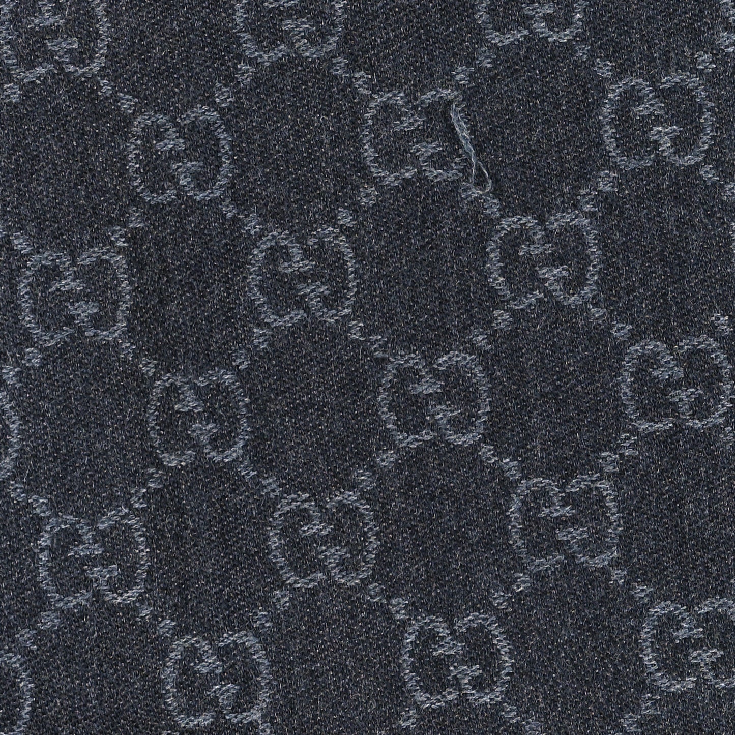 Wool Jacquard GG Monogram Sten Fringe Scarf Anthracite Black
