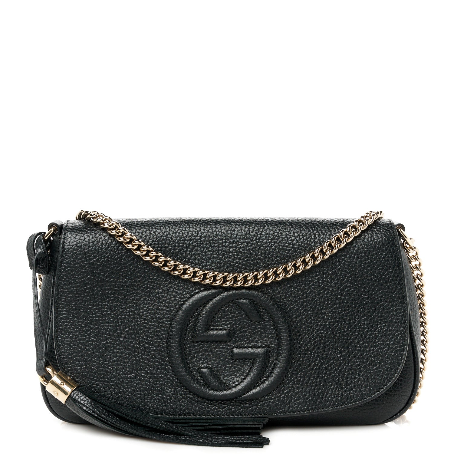 Gucci Pebbled Calfskin Medium Soho Flap Crossbody Black 1 of 11