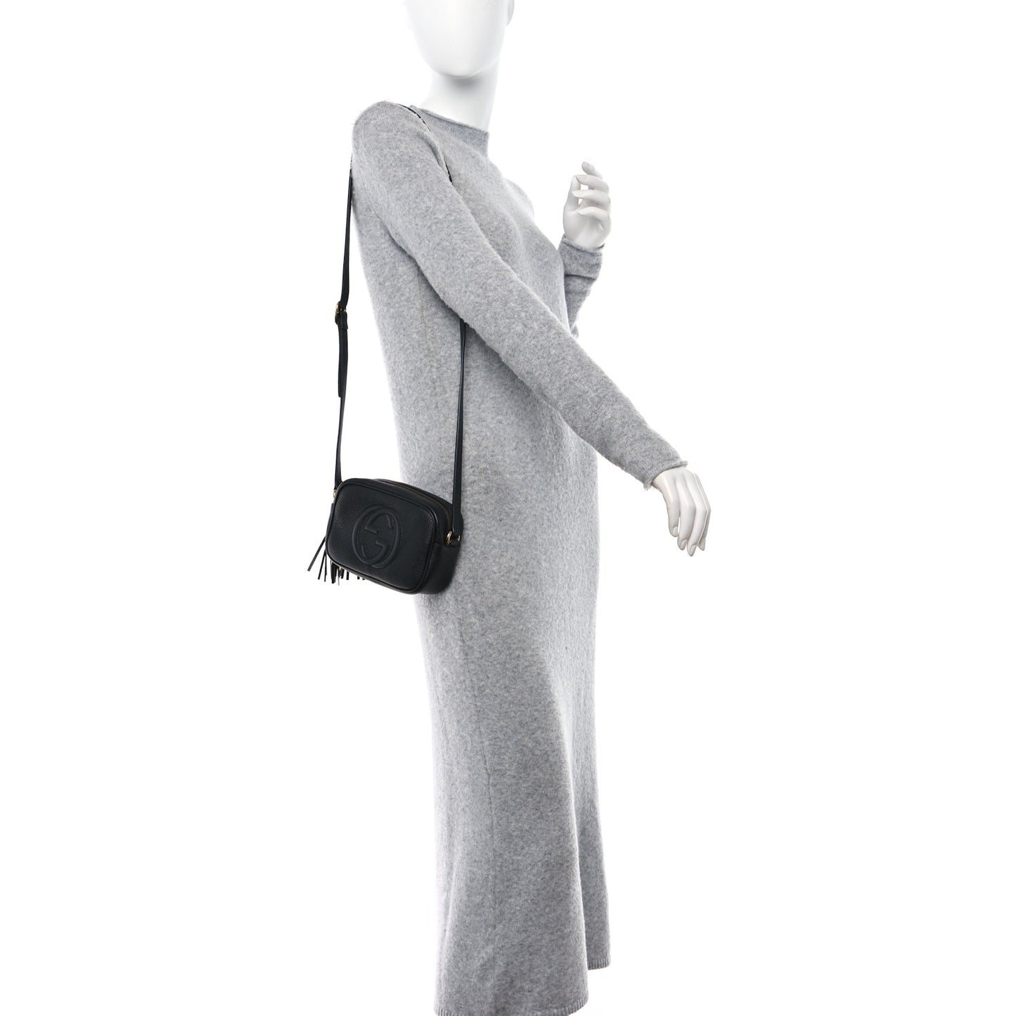 Pebbled Calfskin Mini Soho Disco Bag Black