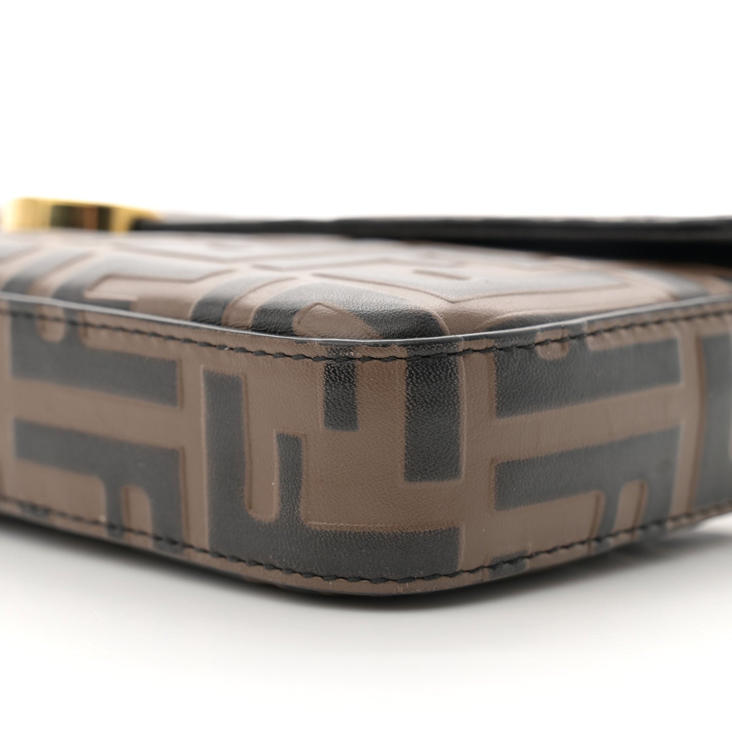 Vitello Soft F is Fendi Bi-Color FF 1974 Embossed Envelope Wallet On Chain with Pouches Maya Black