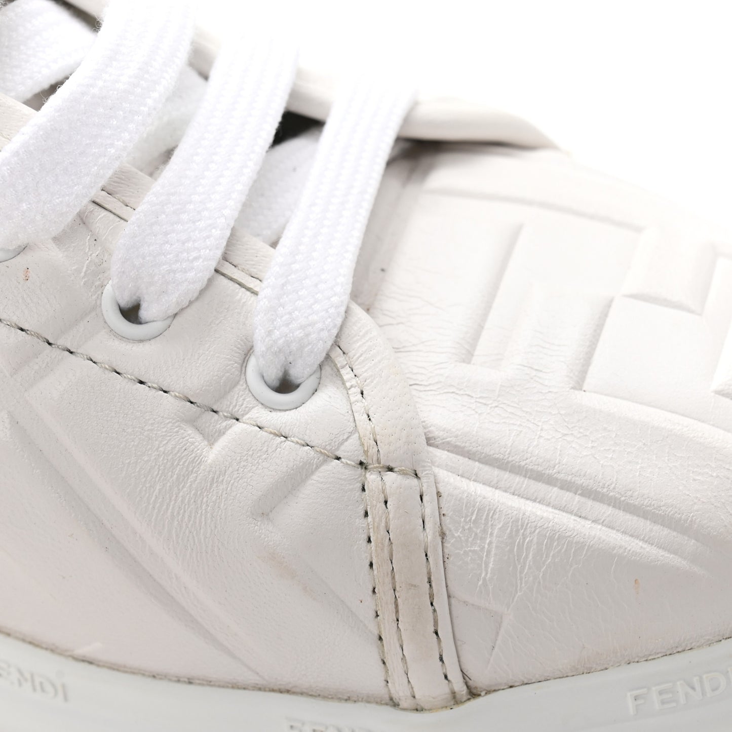 Nappa FF Embossed Rise Low Top Sneakers 37 White