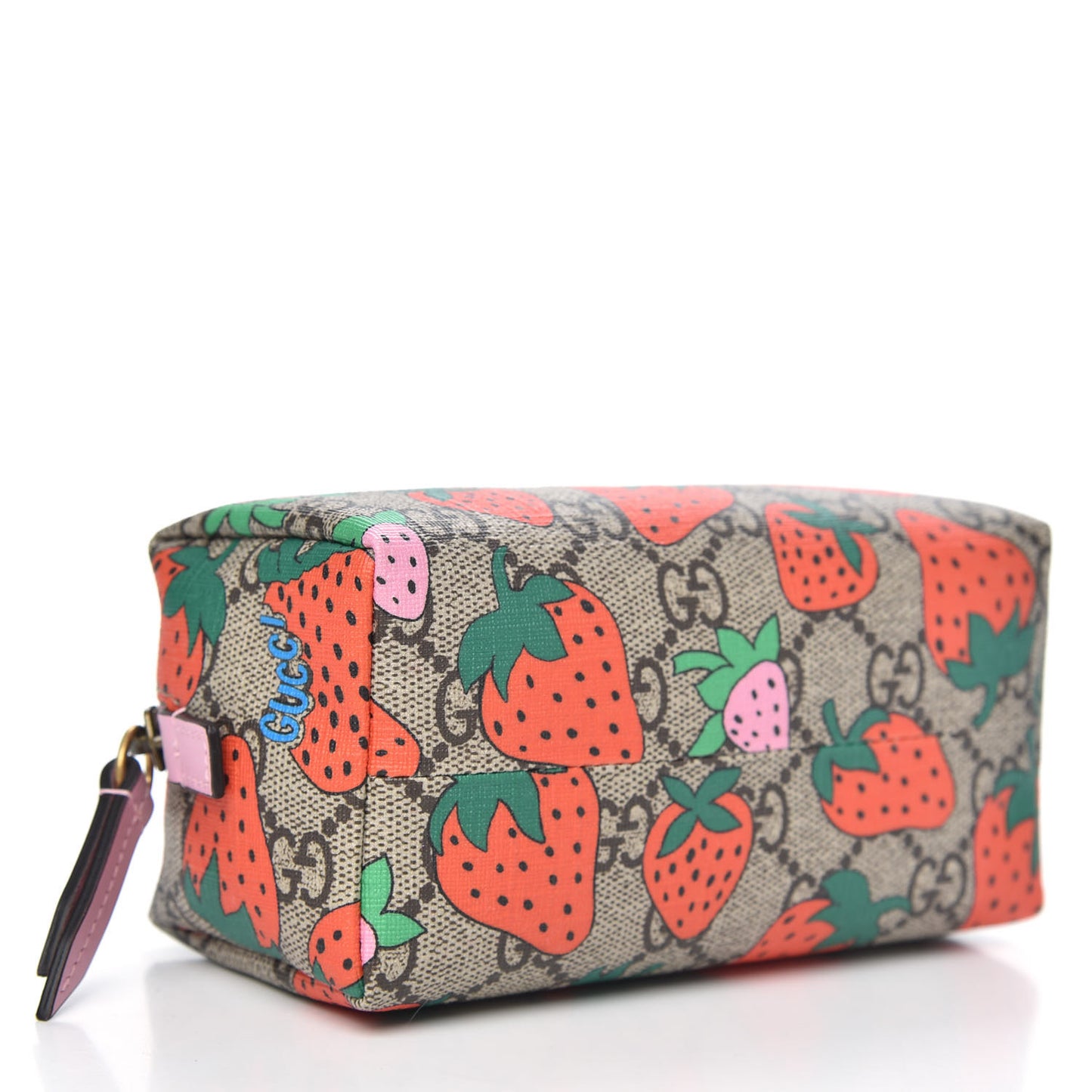 GG Supreme Monogram Strawberry Cosmetic Case