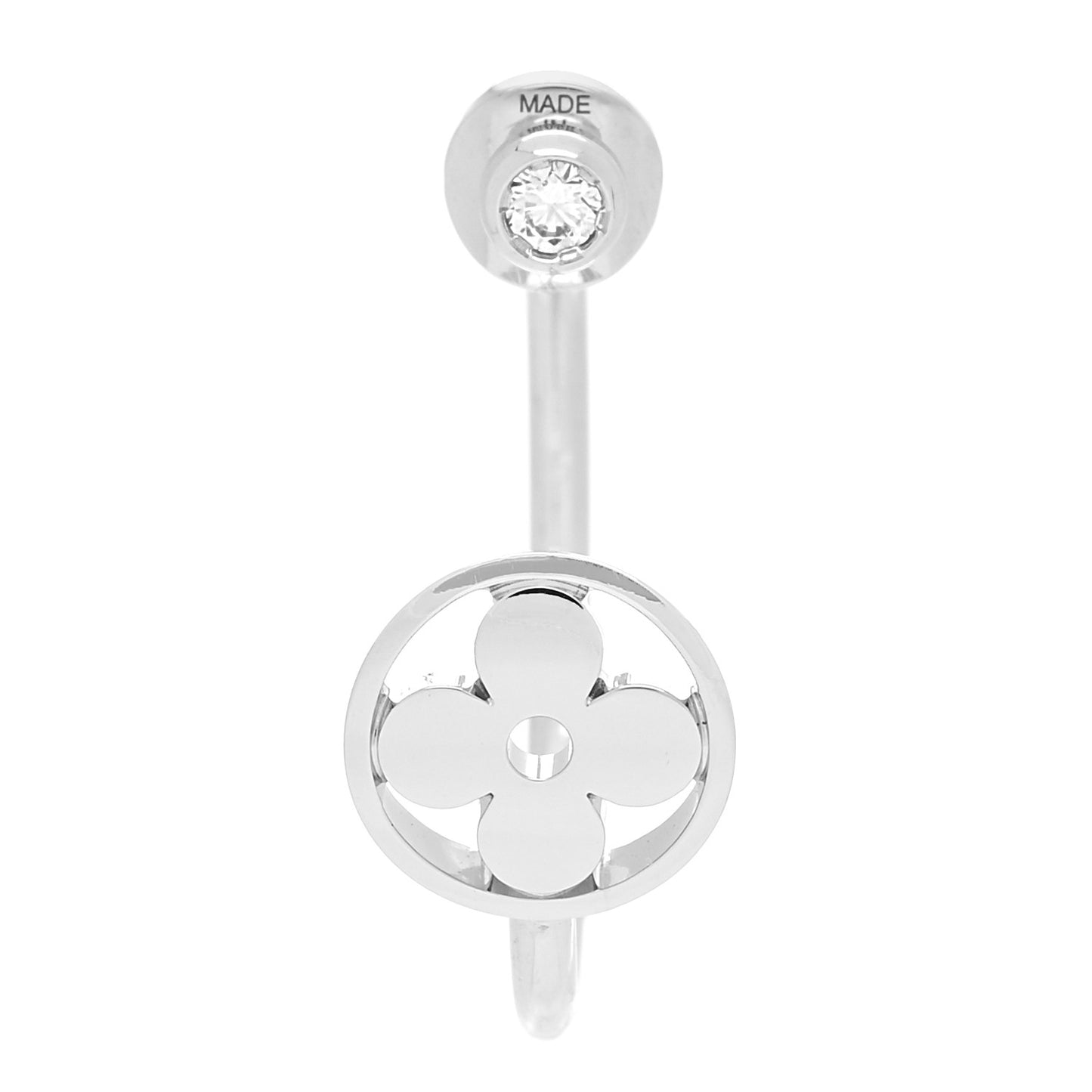 18K White Gold Diamond Idylle Blossom Hoop Single Earring