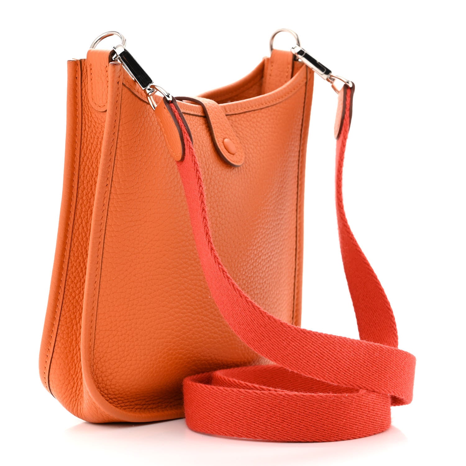 Hermes Taurillon Clemence Amazone Evelyne TPM Orange Peony 3 of 11