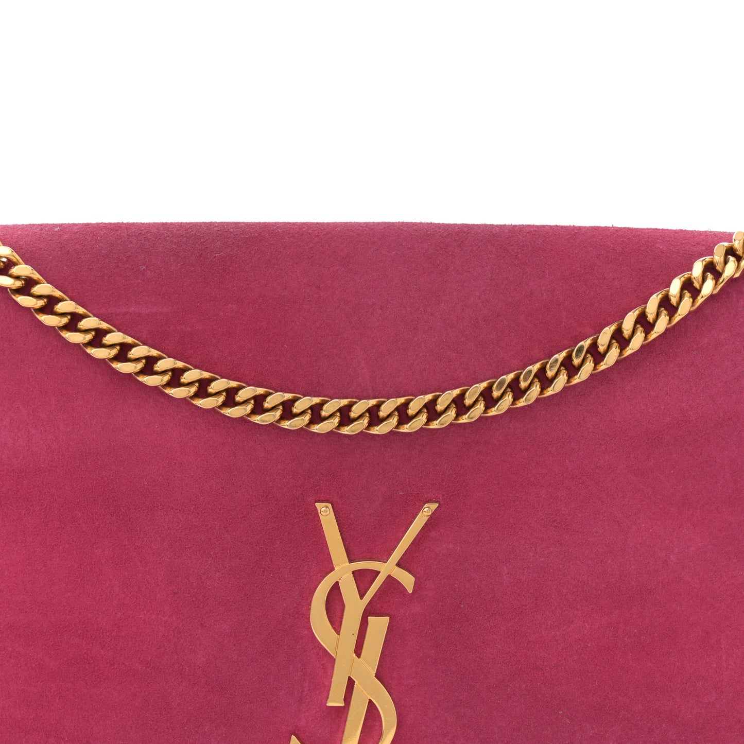 Suede Medium Monogram Kate Tassel Shoulder Bag Lipstick Fuchsia