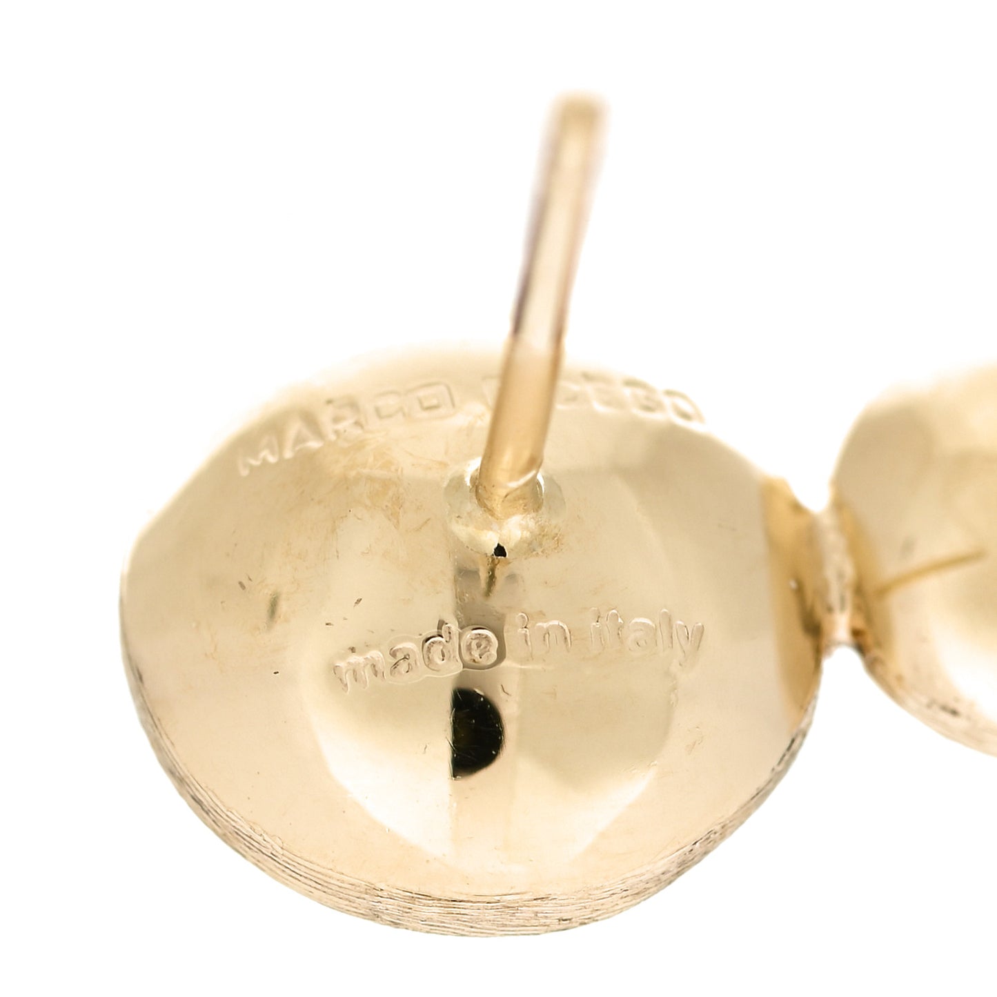 18K Yellow Gold Turquoise Chalcedony Jaipur Stud Earrings