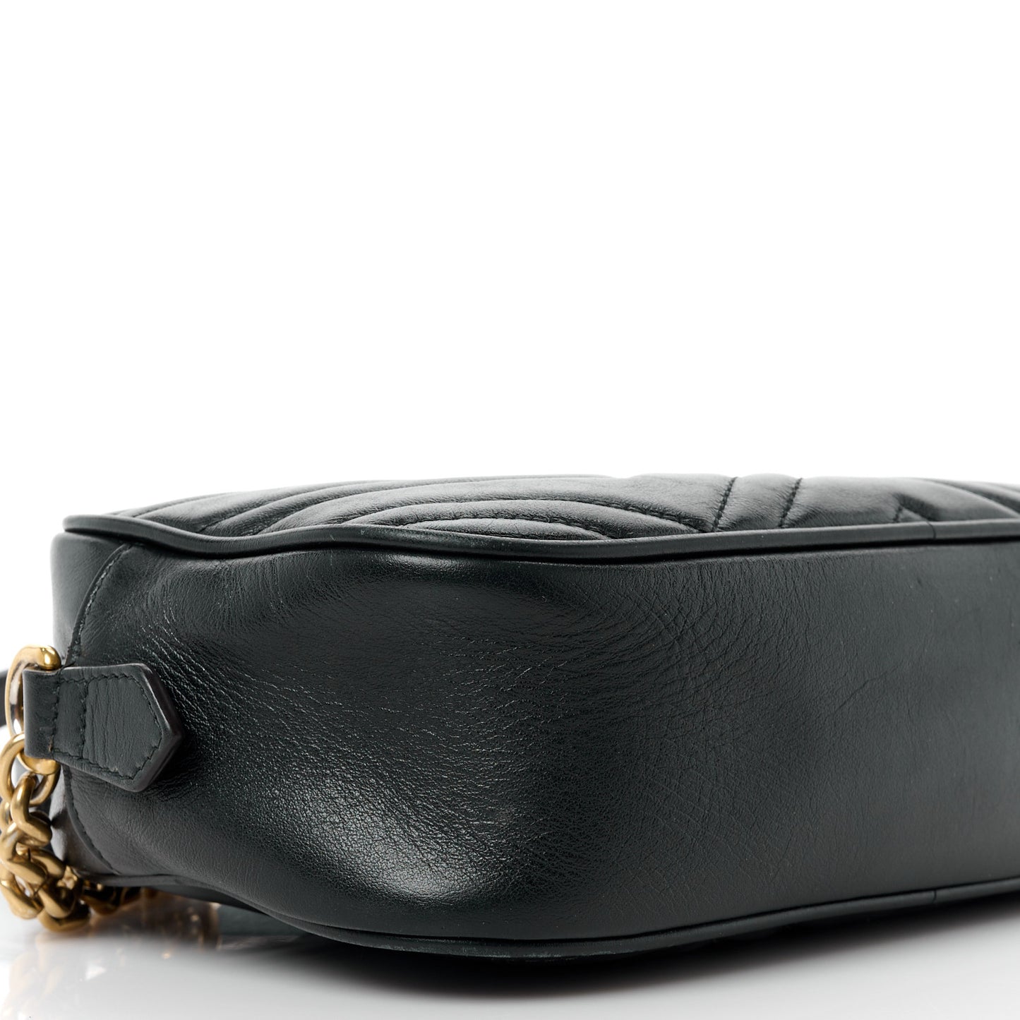 Calfskin Matelasse Small GG Marmont Chain Shoulder Bag Black
