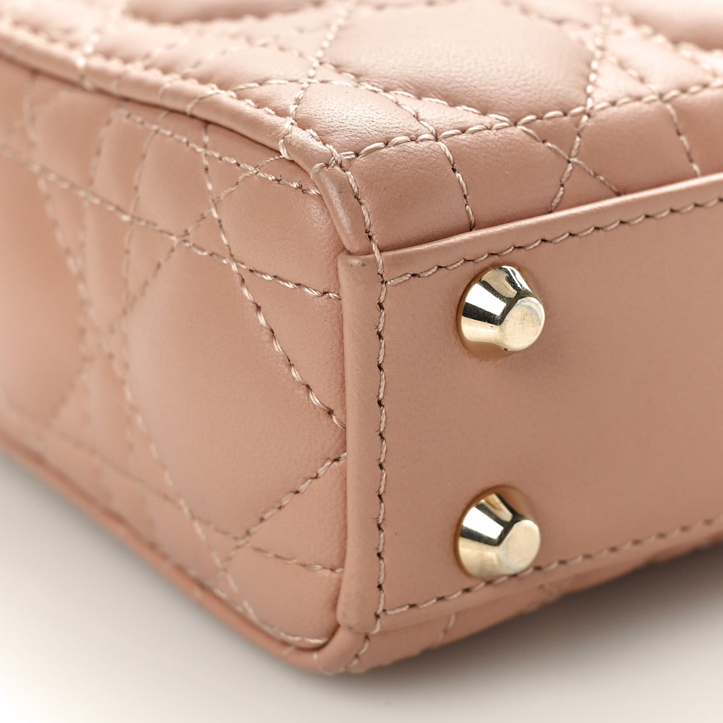 Lambskin Cannage Micro Lady Dior Rose Des Vents