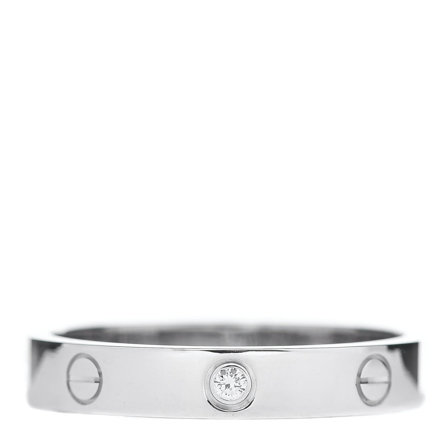 18K White Gold Diamond 4mm LOVE Wedding Band Ring 63 10.5