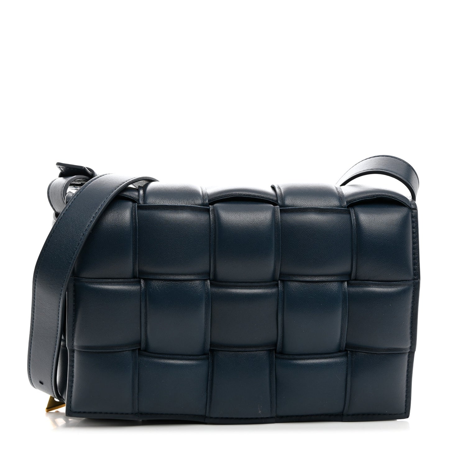 Nappa Maxi Intreccio Padded Cassette Crossbody Bag Deep Blue