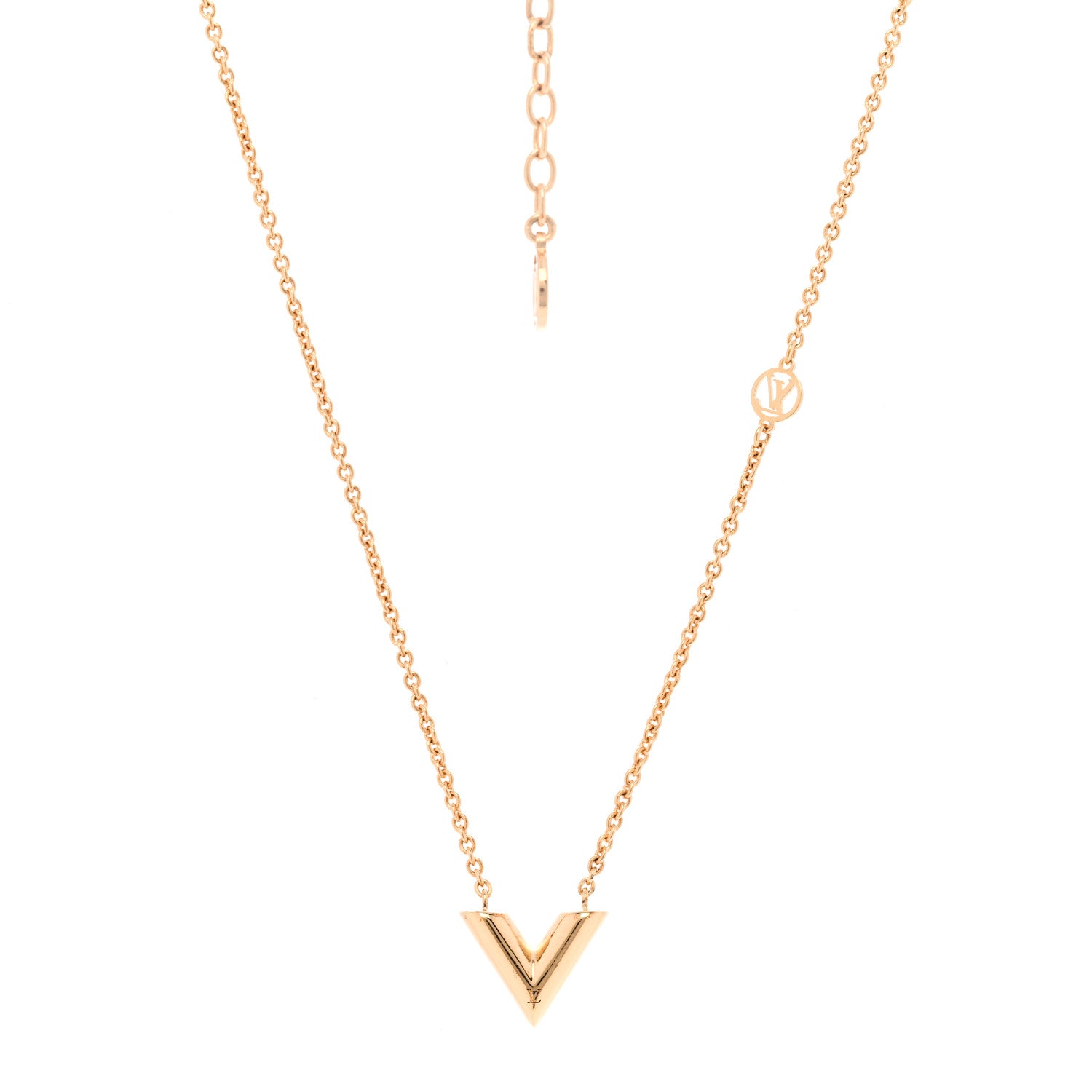 Louis Vuitton Essential V Necklace Gold 1786661 – FASHIONPHILE