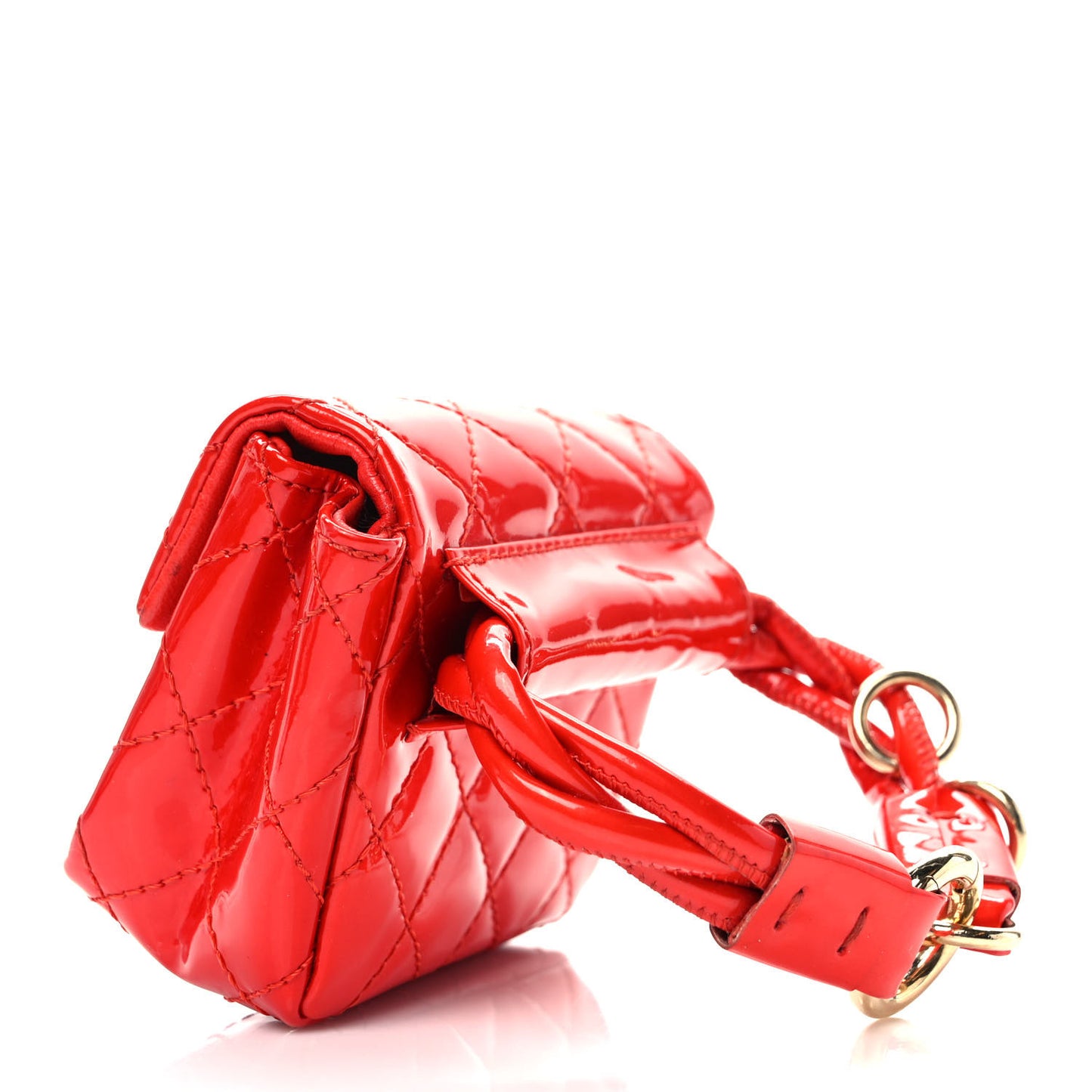 Patent Quilted 2.55 Ankle Wrist Bag Red
