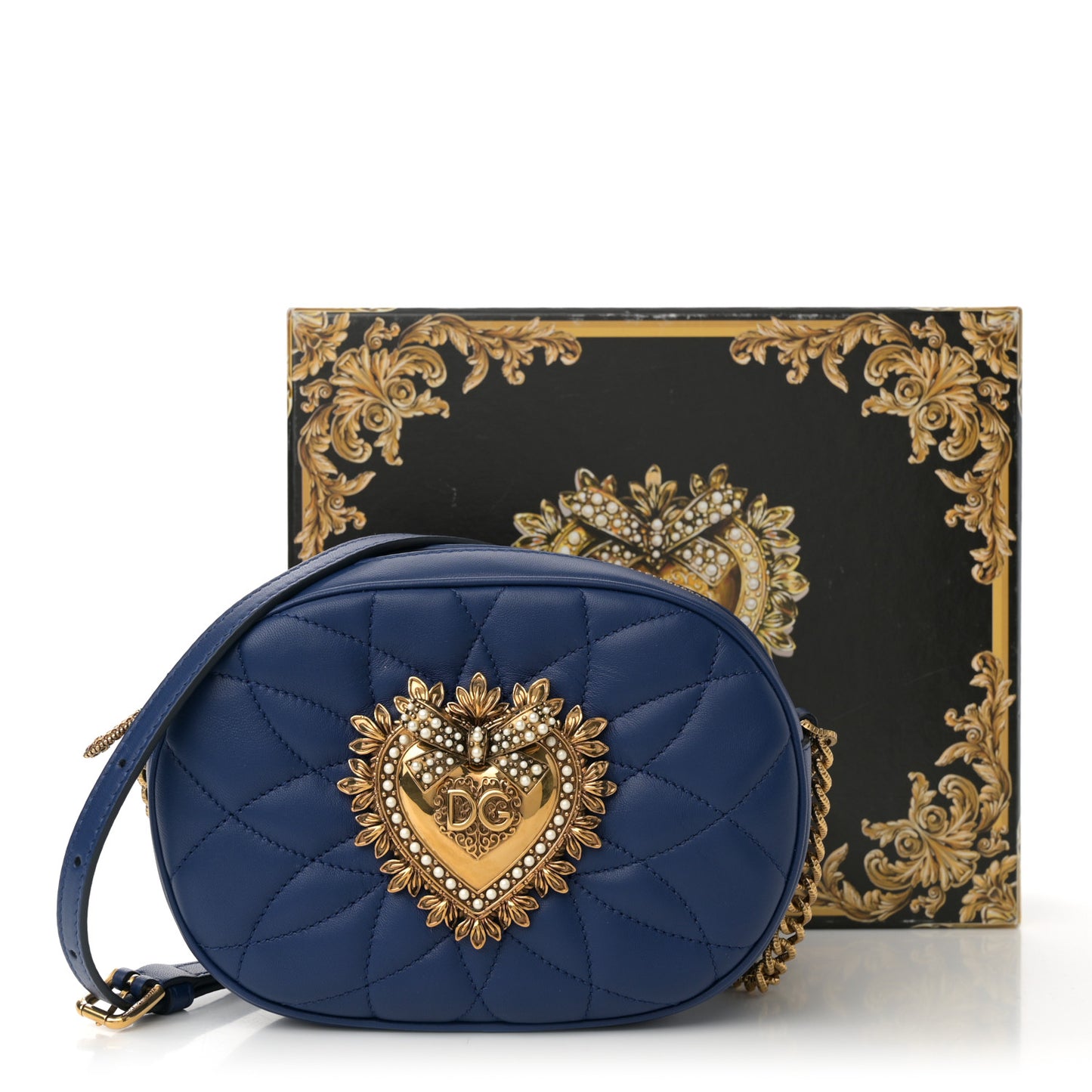 Calfskin Devotion Crossbody Bag Blue