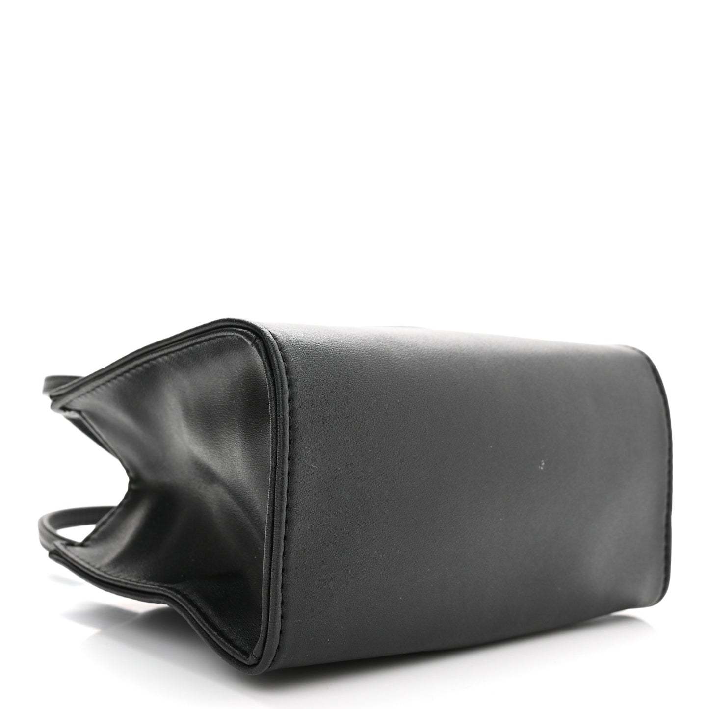 Vegan Leather Small Shopping Bag Black
